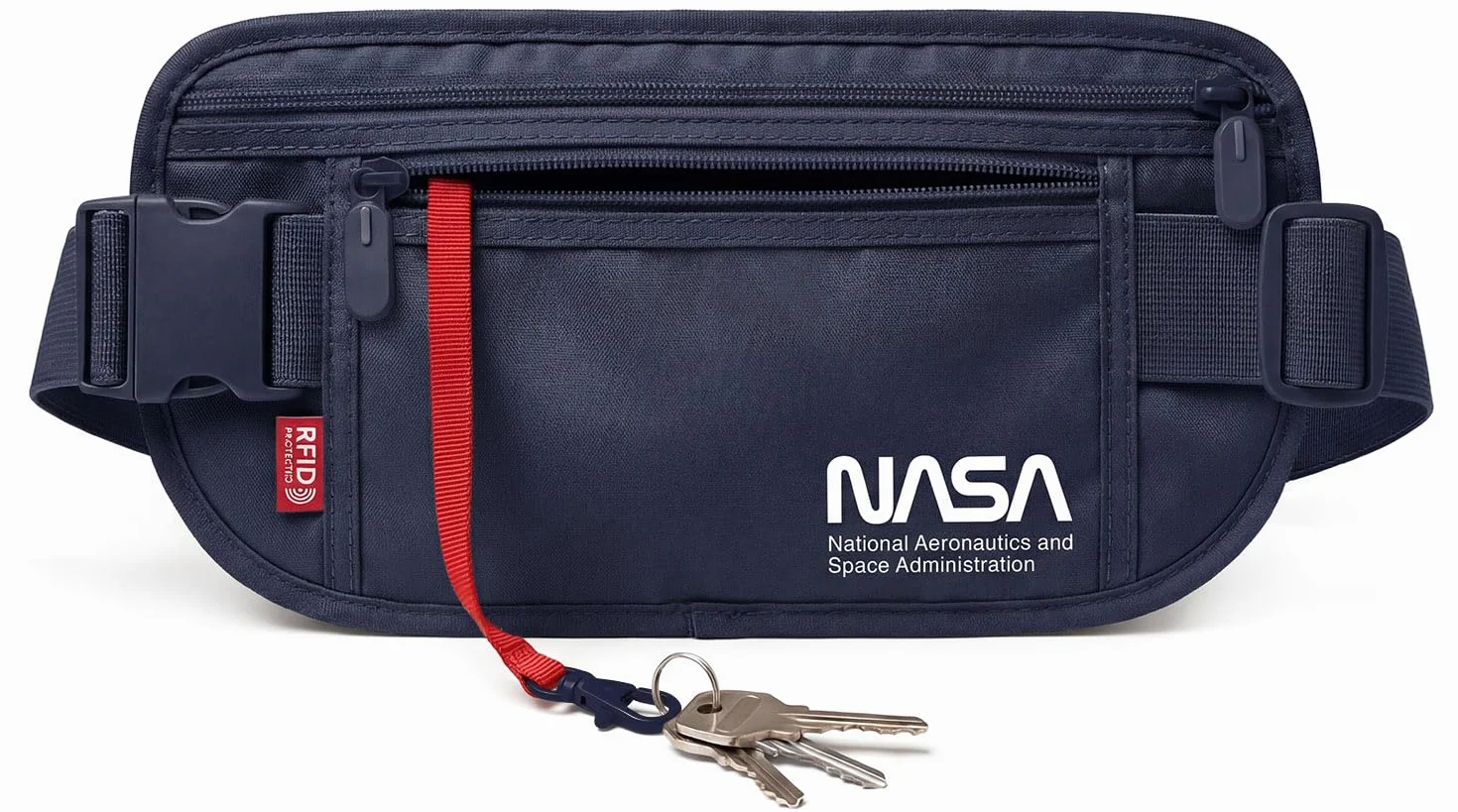 NASA Ceinture Porte-Billets Protection Passeport RFID 13,56 MHz Bleu Lunaire