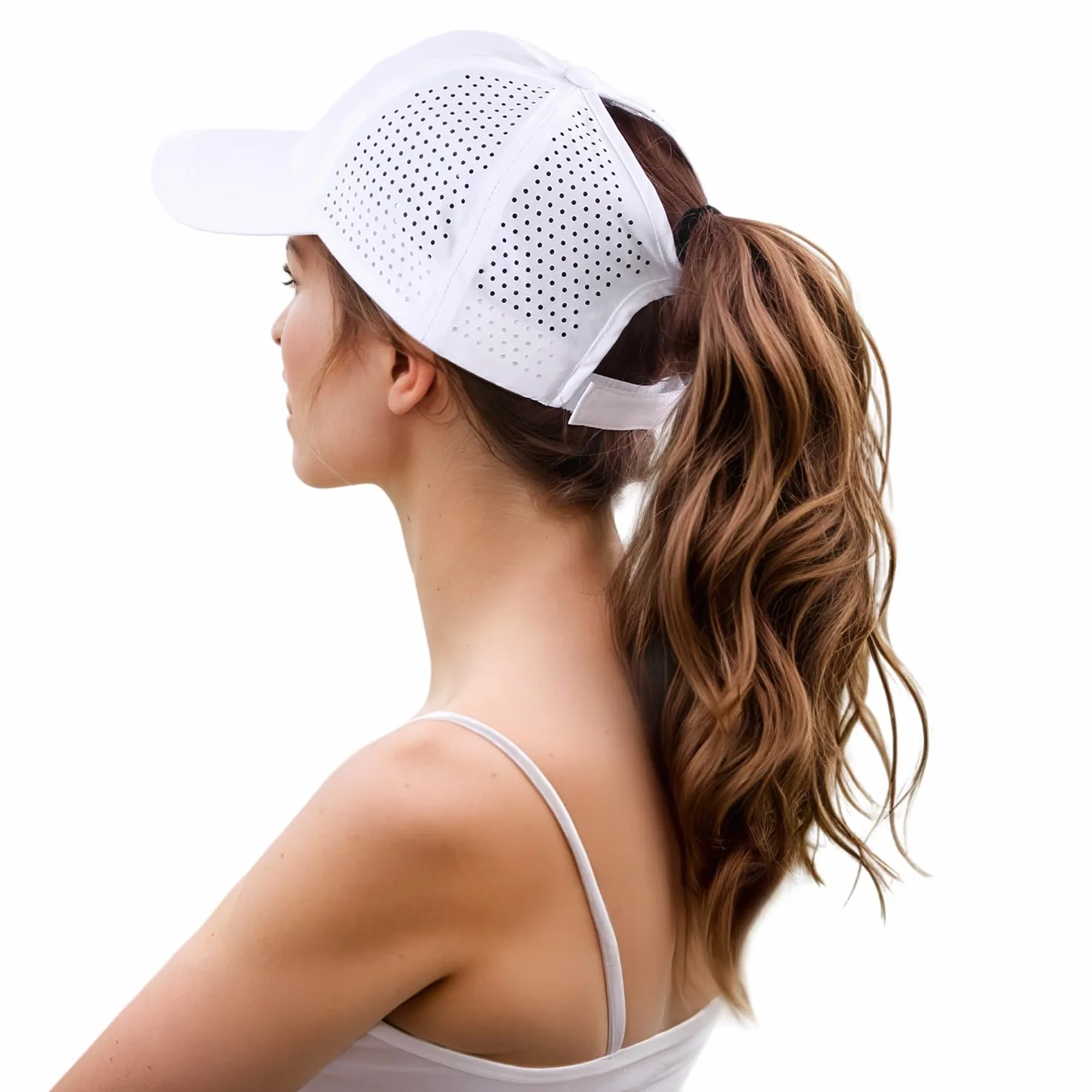 YAMEE Casquette Queue de Cheval Femme Imperméable Anti-UV Été Maille Léger Respirant