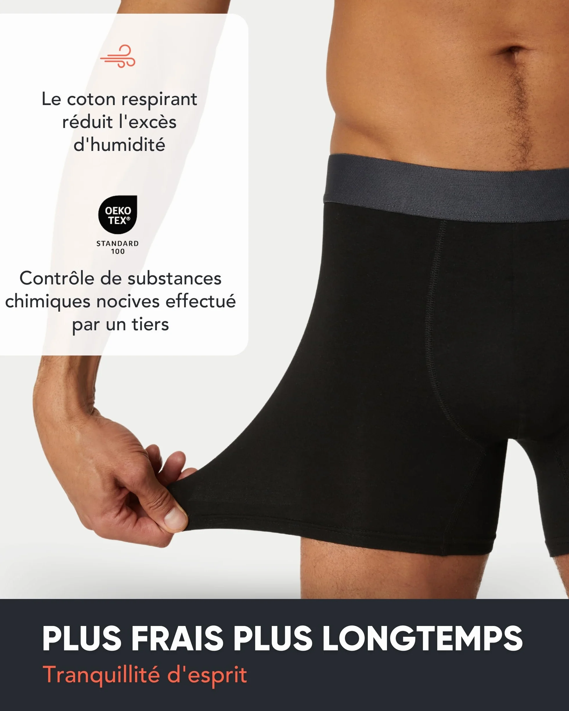 FM London Lot de 7 Boxers pour Homme sans Étiquette Riche en Coton Respirant
