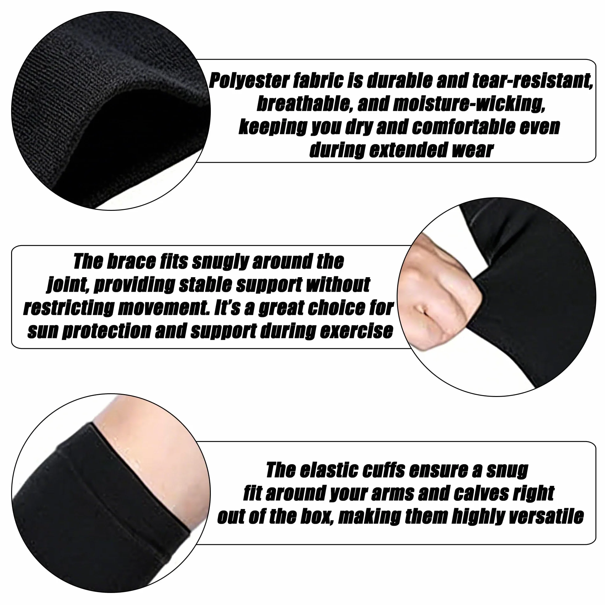 Antidérapants Cooling Manchette Gaming Manchon de Compression pour Mollet Sans Pied Anti UV Manchettes de Bras Couverture de Tatouage