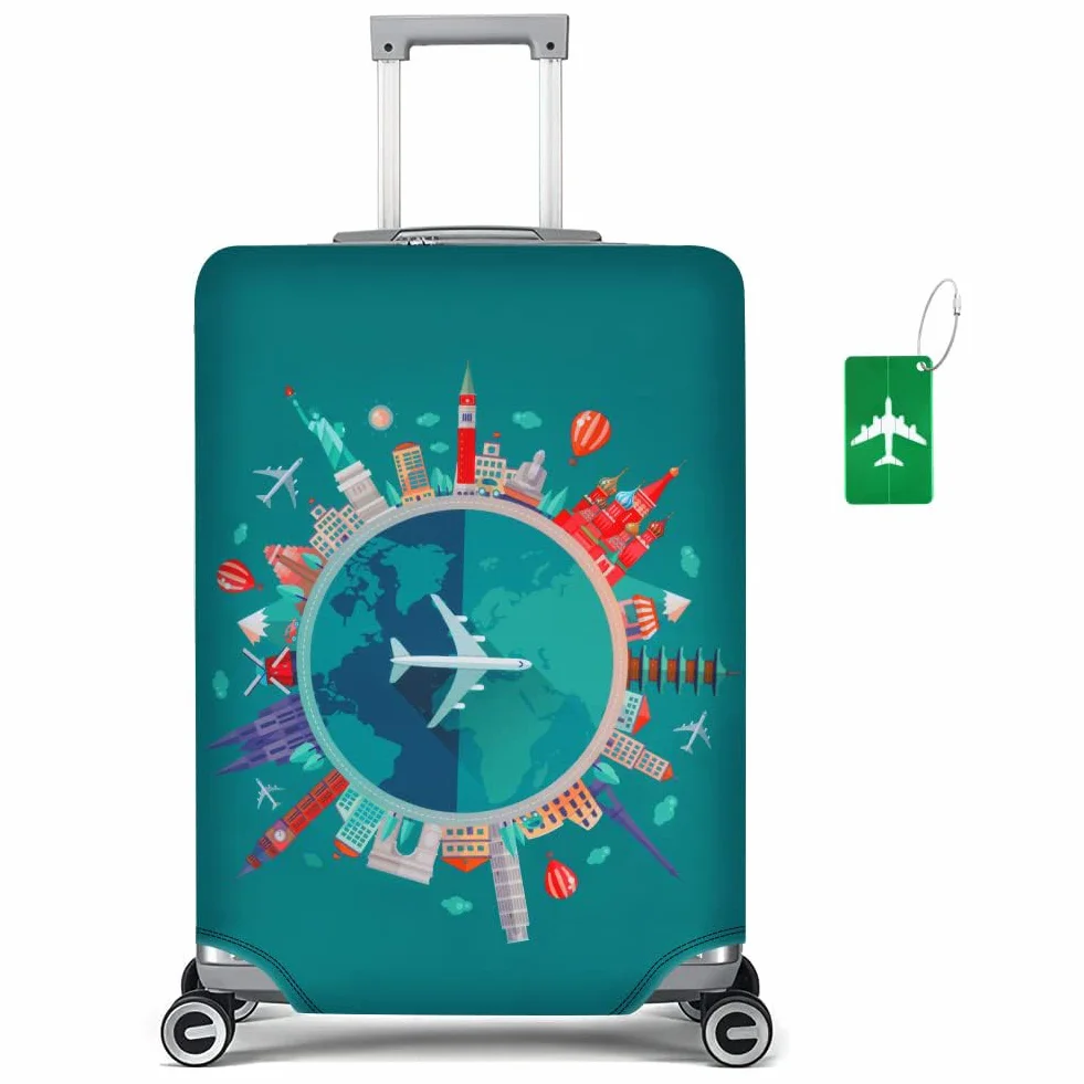 Flintronic Housse Valise Élastique, Housses de Bagages Cover, Réutilisable avec Sangle