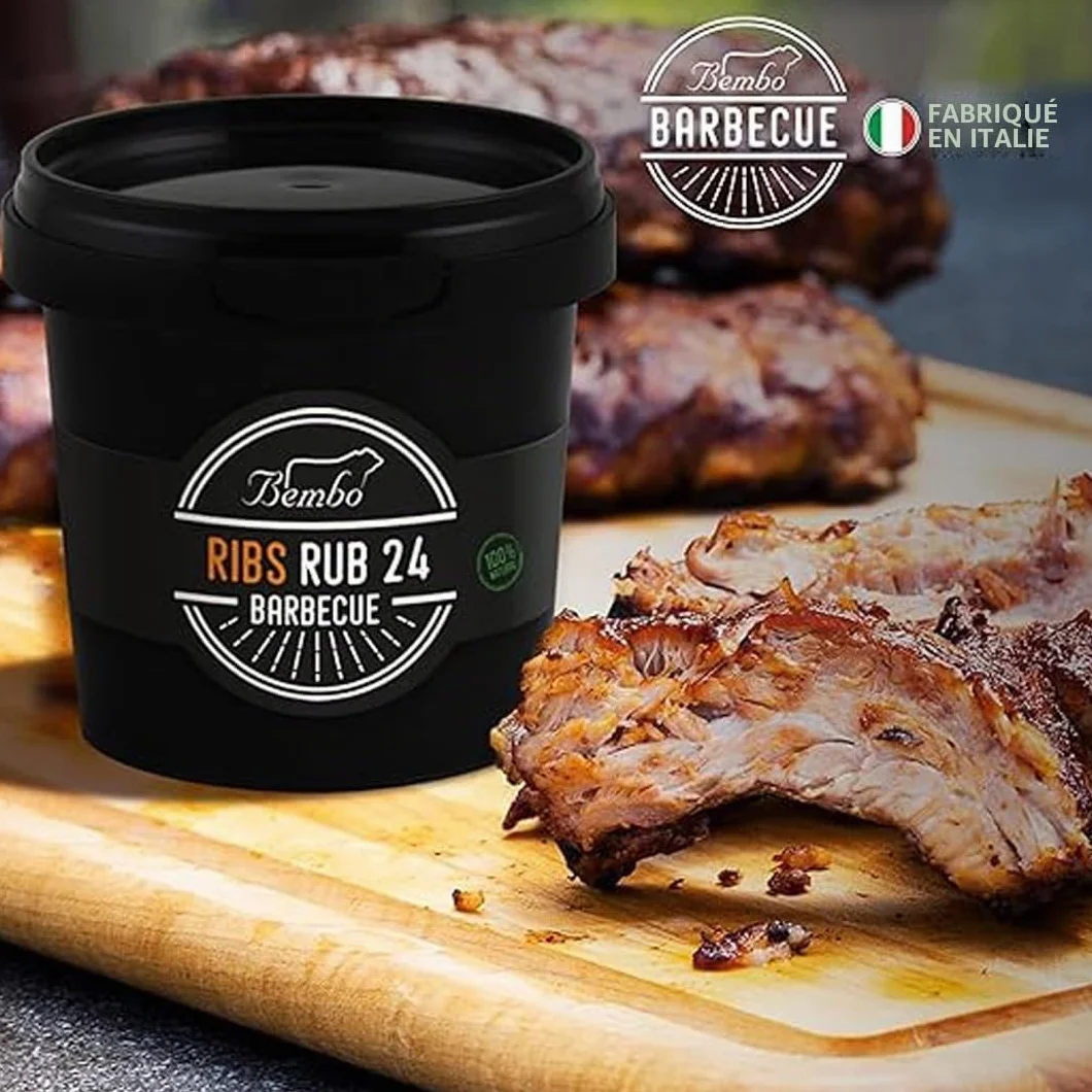 Rub BBQ Ribs 24 Bembo – 500 g - Mélange d’Épices pour Travers de Porc – Marinade Sèche Barbecue – Idéal Grill et Fumage – Made in Italy