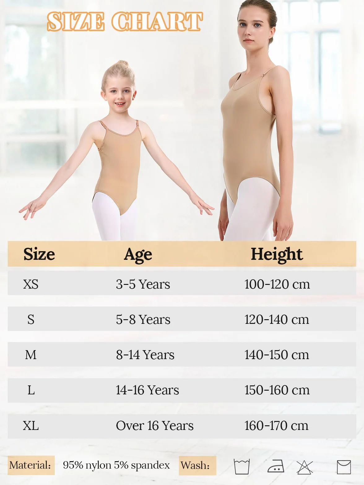 Justaucorps de ballet pour fille sans coutures - Sous-vêtements de danse nude