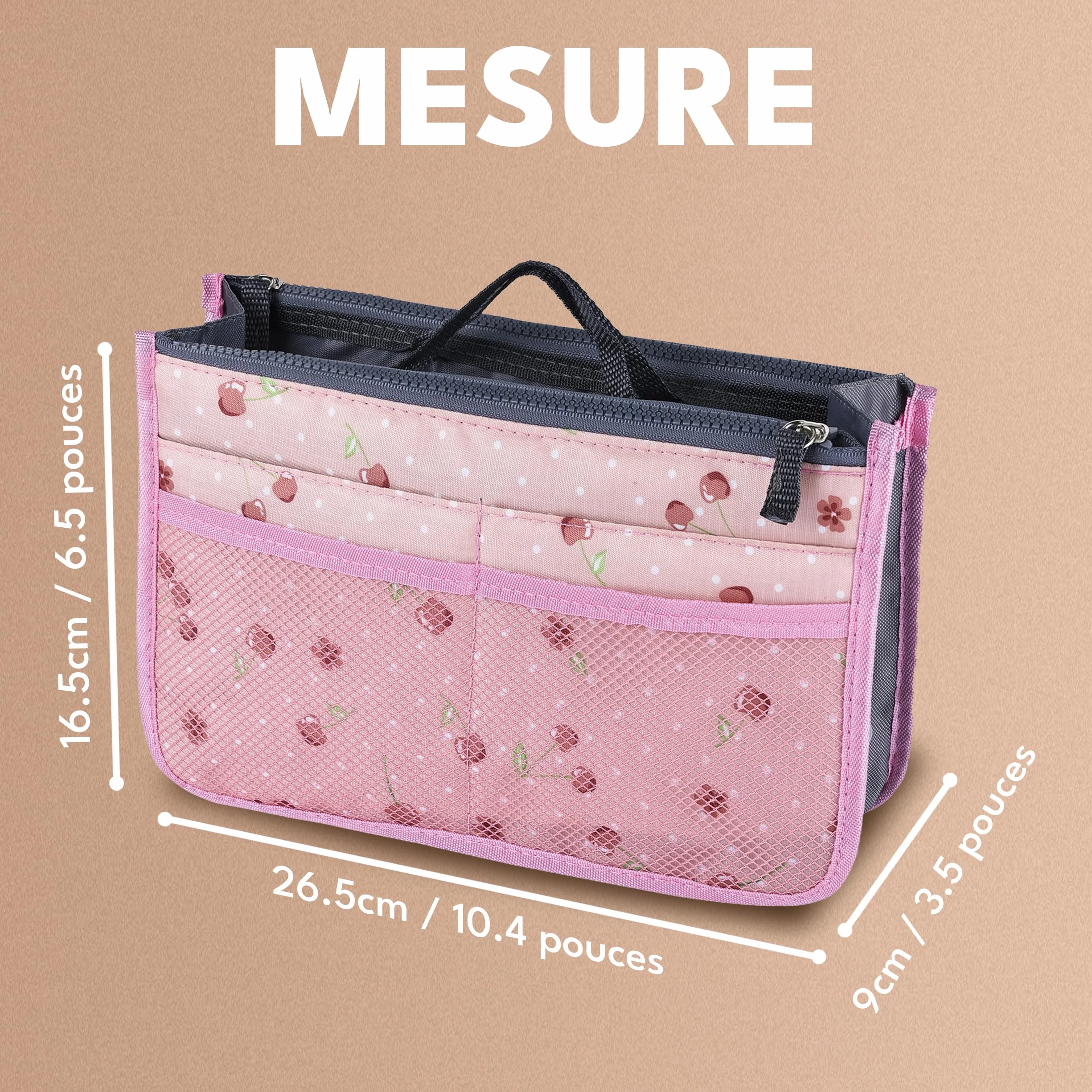 Organisateur De Sac De Voyage à Compartiments Multiples pour Cosmétiques 28,5 x 18,5 x 10cm