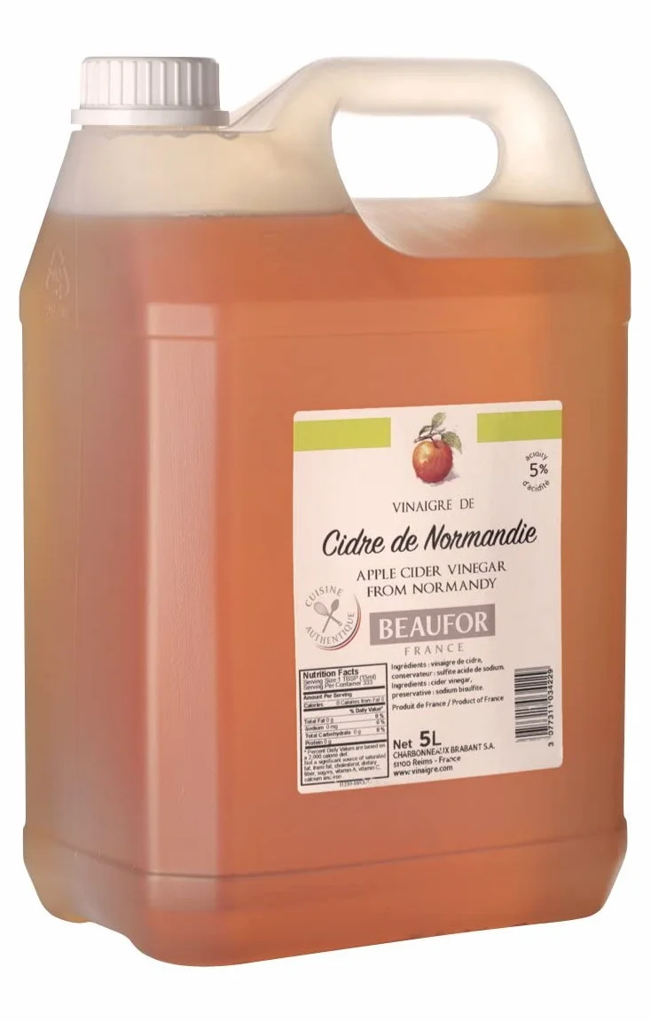 5 L de Vinaigre de Cidre de Normandie, France- Bidon de 5L - Idéal pour Cuisine, Santé et Bien-être. Origine: France.