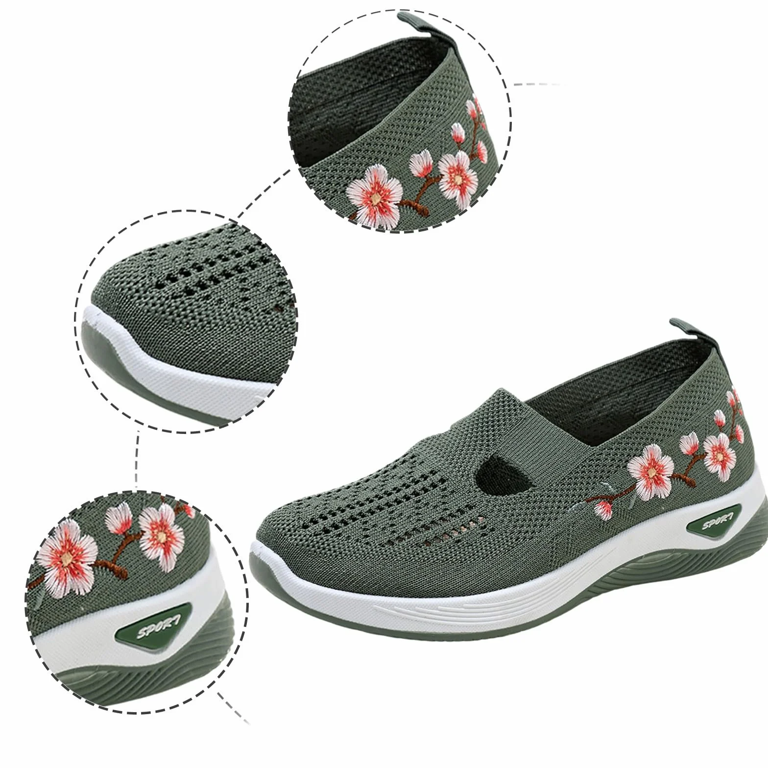Chaussures Orthopédiques Femme Basket Confortable Mémoire de Forme Pieds Larges sans Lacet