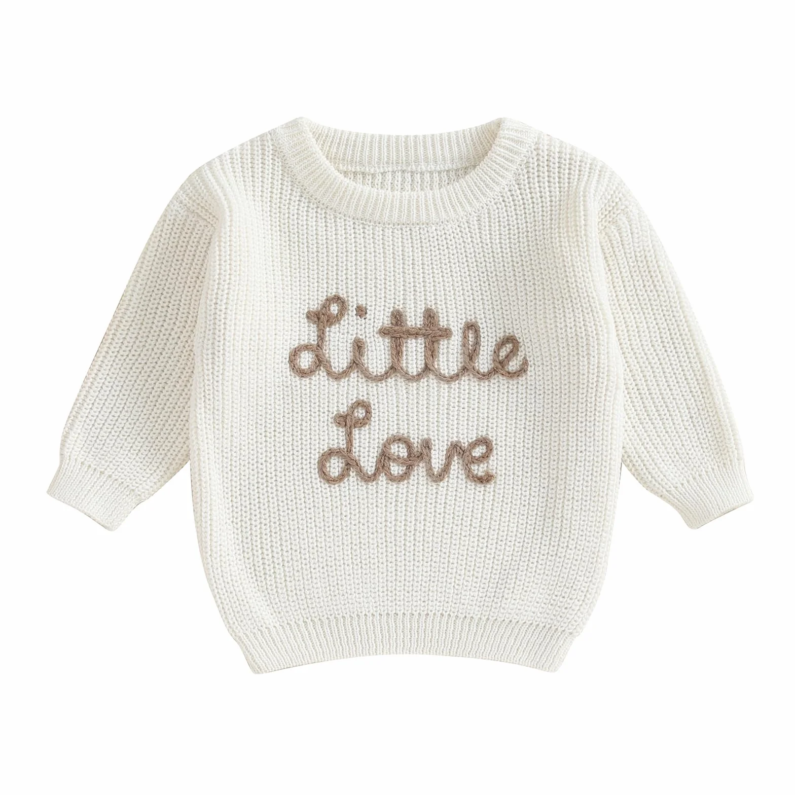 Carolilly Pull Bébé Manches Longues Imprimé Lettres Hiver Chaud