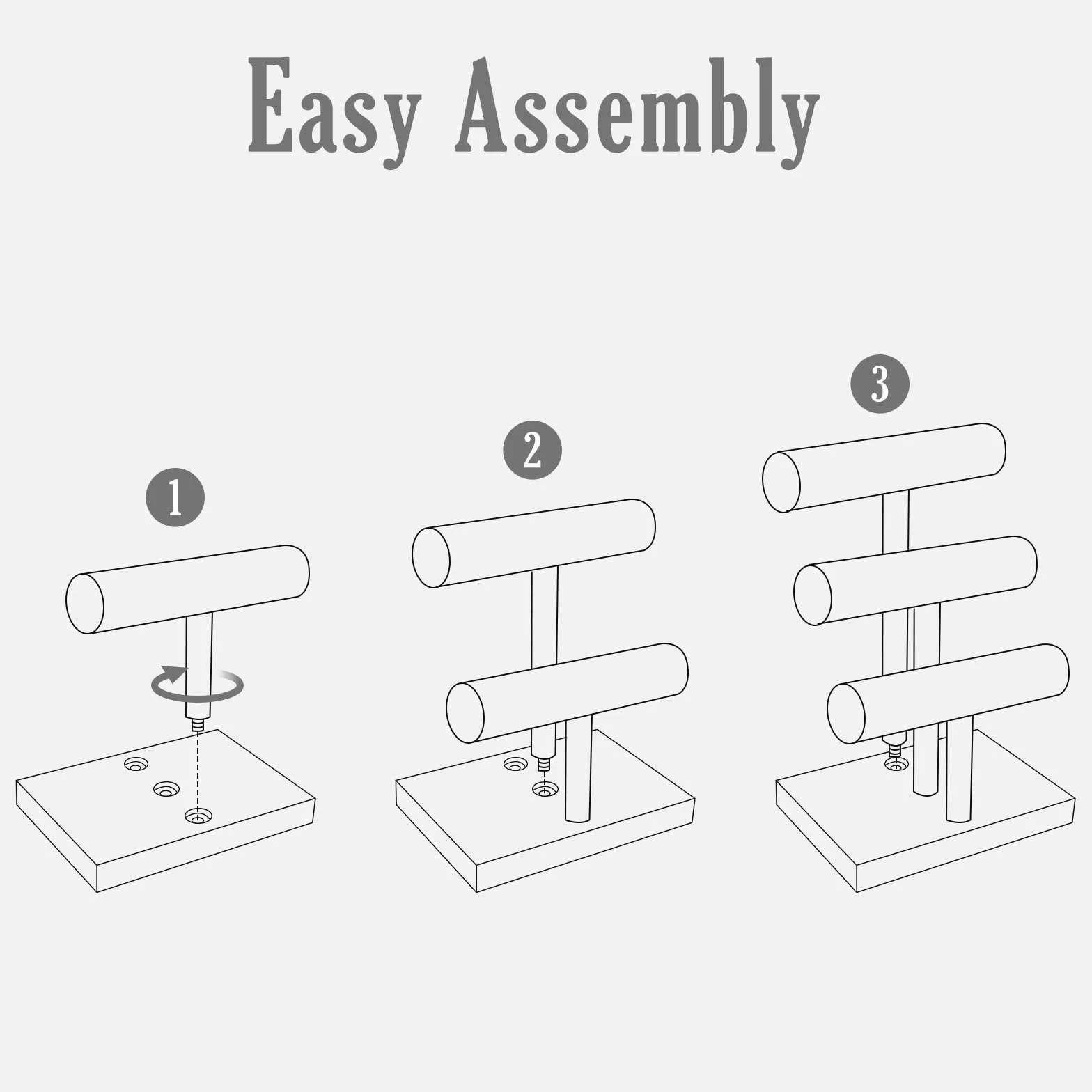 ProCase Porte Bracelet en Bois Détachable 3 Niveaux, Support Bracelet Naturel