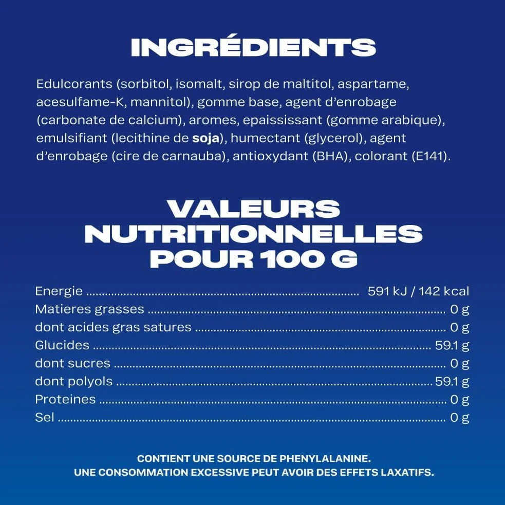 AIRWAVES Chewing Gum Sans Sucre Goût Menthol Eucalyptus Longue Durée 5 Paquets 10 Dragées 70g