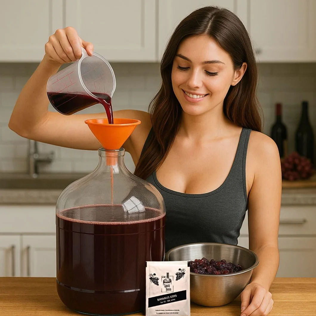 10 x Levure de Vin Bayanus 10g G995 + Copeaux de Chêne Français 20g - Levure pour la Fermentation du Vin | Levure de vin tout usage | Spirit Ferm