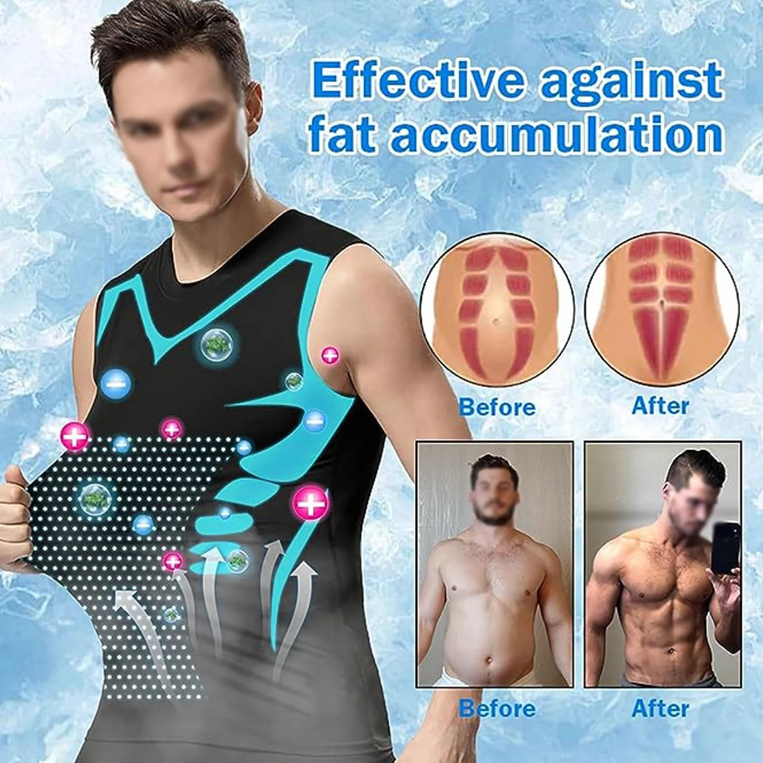 Débardeur Homme Compression Corset Amincissant Tee Shirt sans Manche Gynécomastie Gaine Gilets Sport Mise Forme Ionique