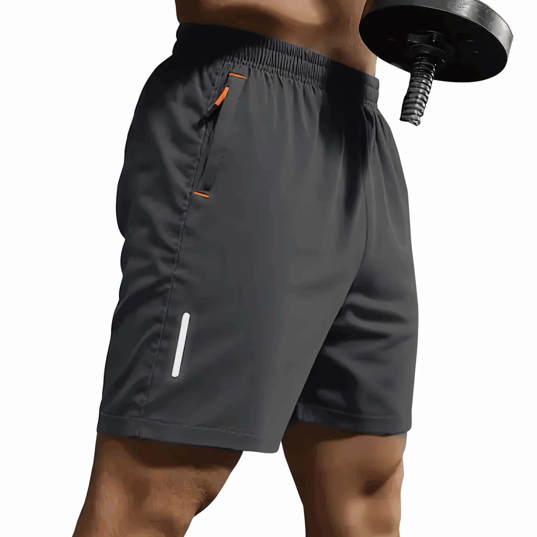 SHAGGA Lot de 3 shorts de sport légers à séchage rapide pour homme, entrejambe 7 avec poches zippées