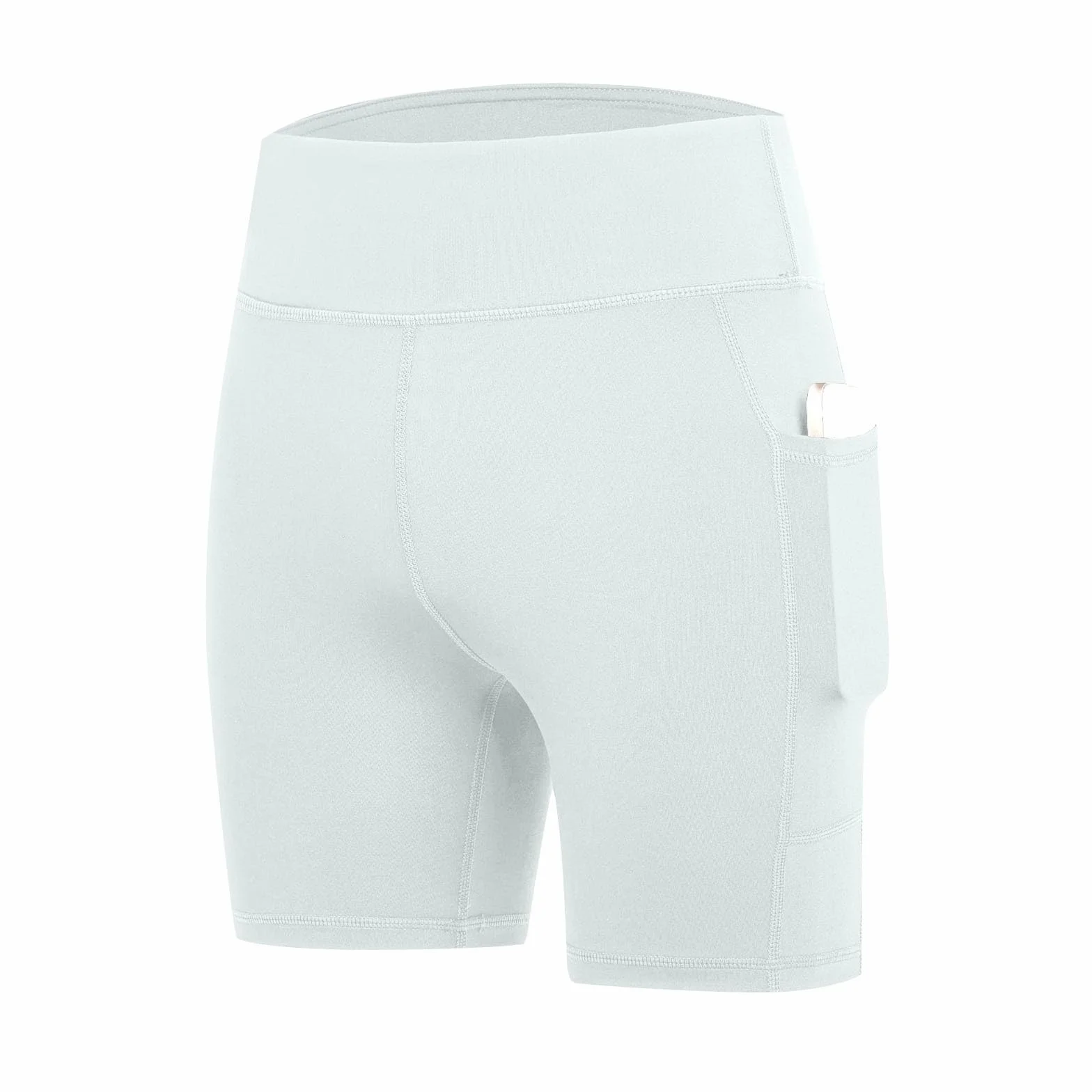 Legging court pour fille avec poches taille haute short de yoga été unie 4-15 ans