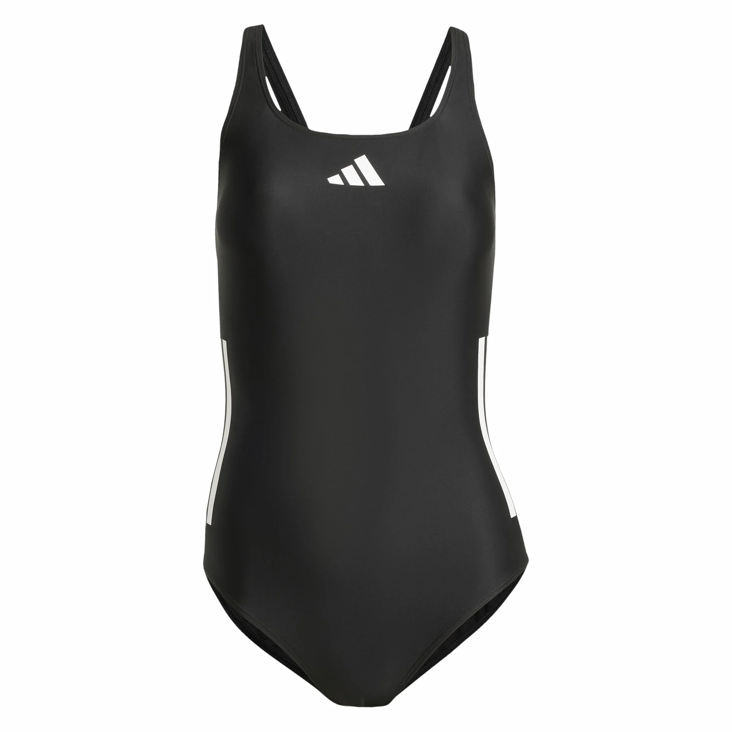 adidas Femme 3 Stripes C-Back Swimsuit Black White 42