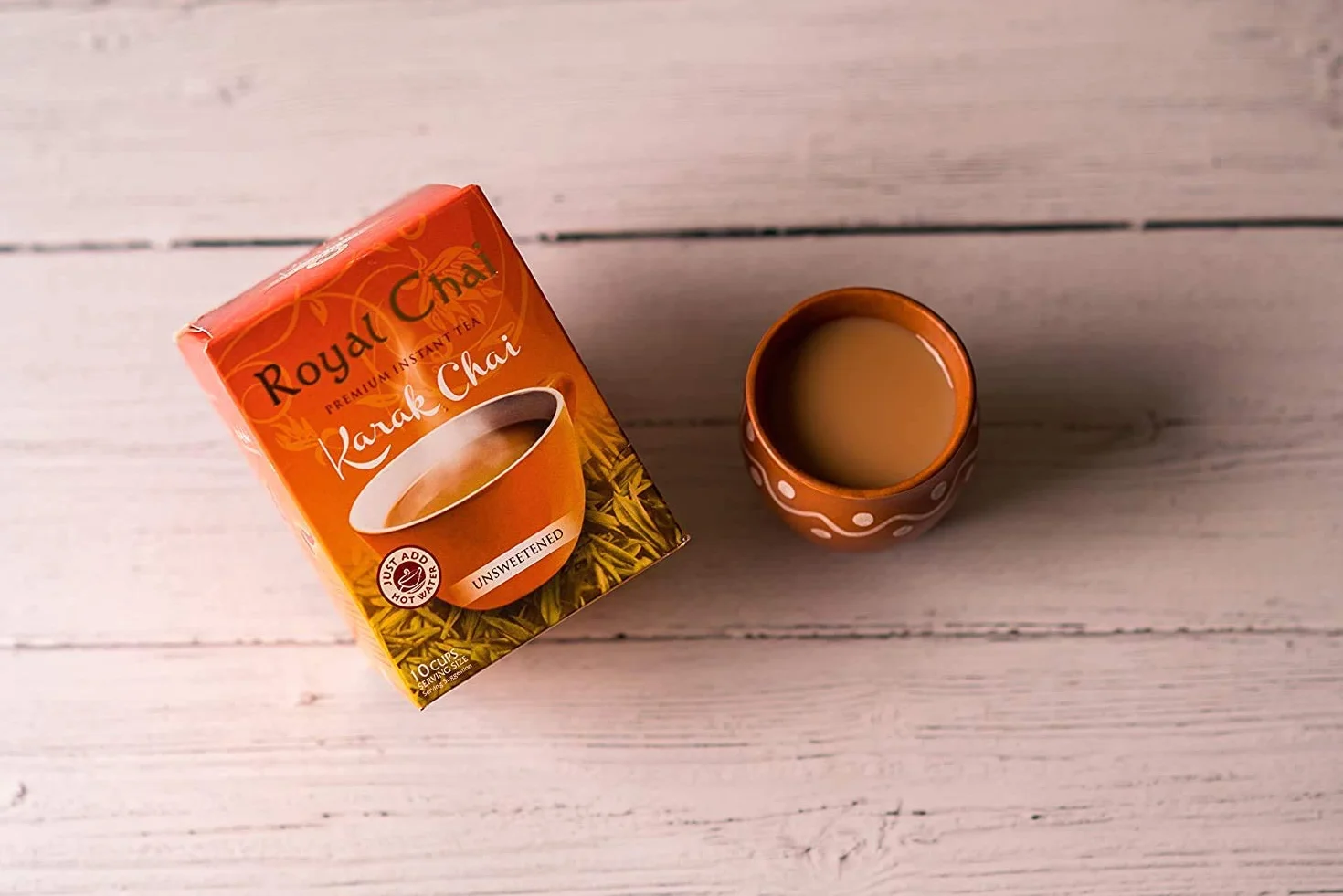Royal Chai Karak Thé Instantané Premium - Non Sucré 180g (Lot de 2) - Naturel - Thé Indien Instantané