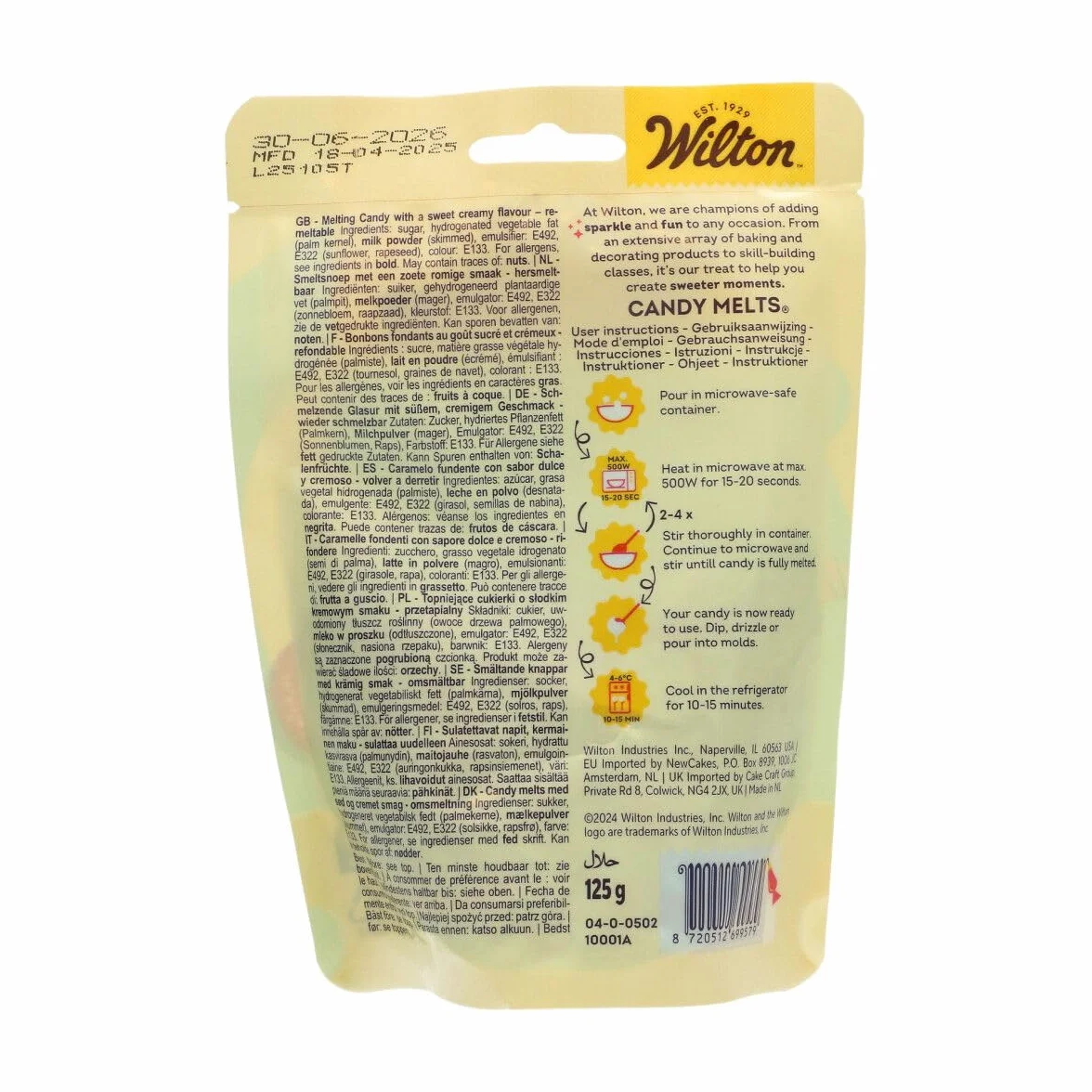 Wilton - Candy Melts Vert Foncé: Bonbons Fondants au Goût de Sucré et Crémeux pour Mouler, Tremper et Décorer - Optimal pour Cake Pops, Bonbons, Gâteaux et Enrobage de Friandises - 125 g