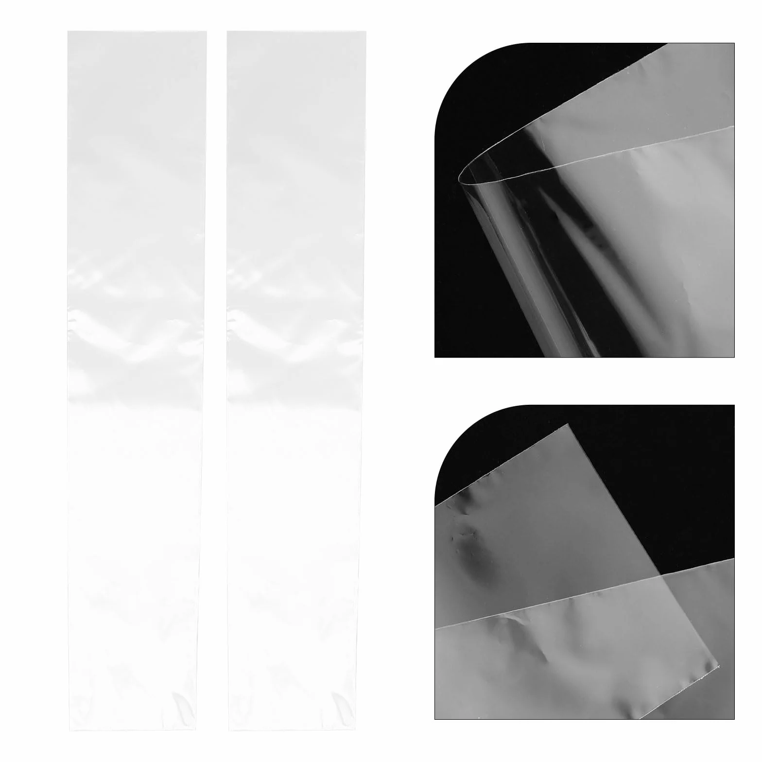 Lot de 50 Paquets à Cravates en Plastique Transparent Antistatique 30x3,9 pour Rangement Compact