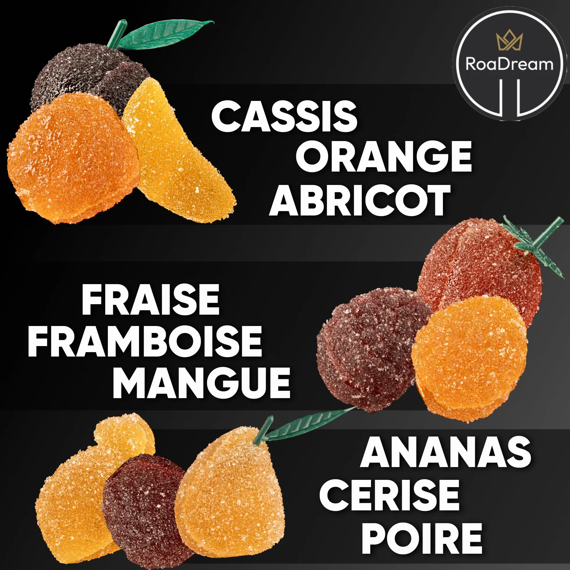 Pâtes de fruits Artisanales - boite cadeau 1 KG - Saveurs multi fruits - (sans gluten, sans colorant, sans arôme artificiel, sans lactose, sans conservateur) - teneur en fruits de 70%
