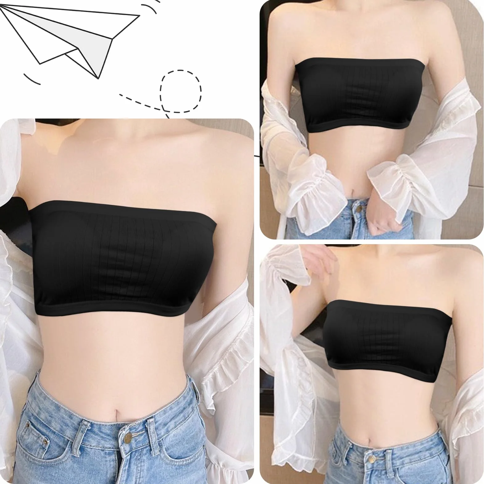 Amexo Soutien-Gorge Filles 5 Pcs avec Coussinets Amovibles 13-18 Ans