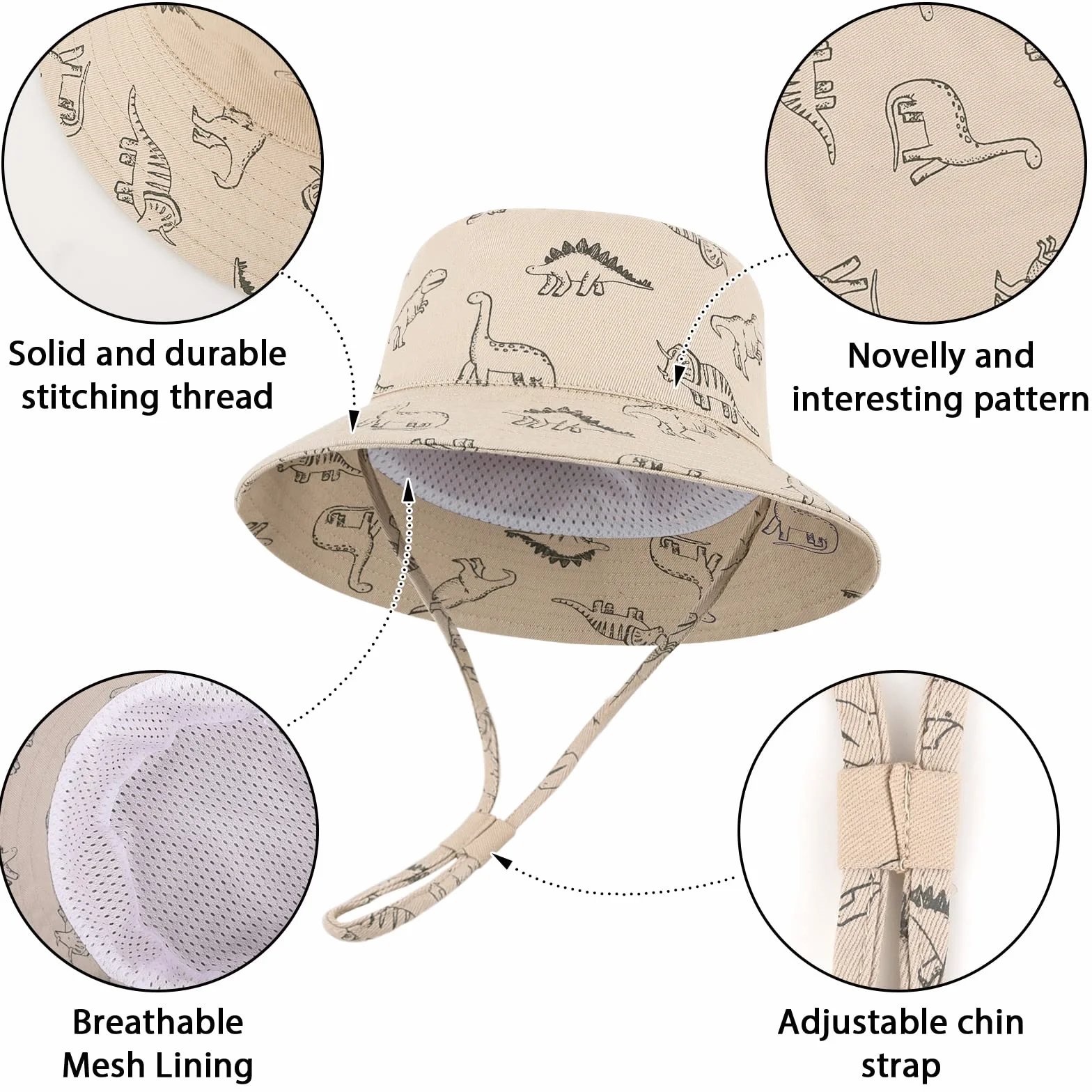 TOMEEK Chapeau de Soleil Bébé Bob Enfants UPF 50+ Casquette de Plage Pliable avec Mentonnière Réglable et Large Bord