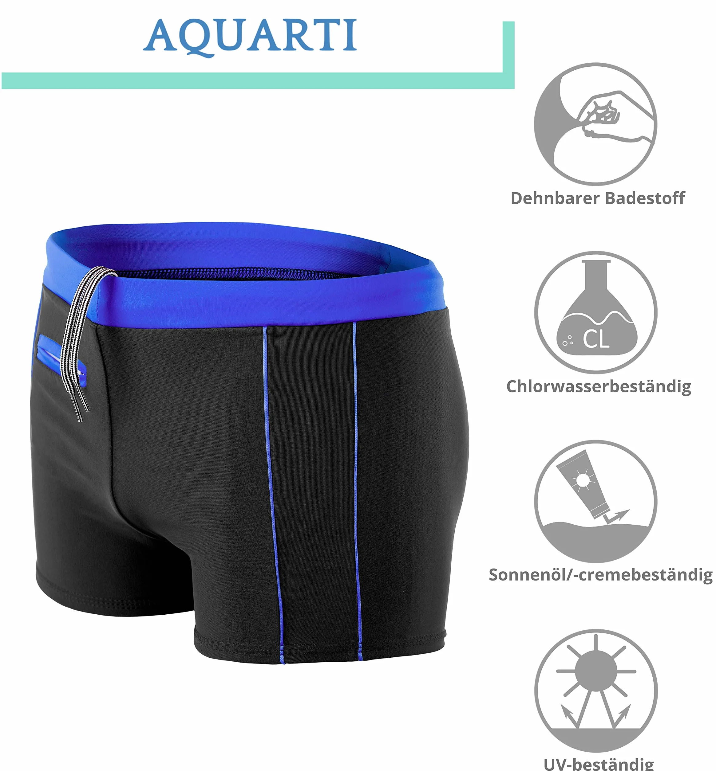 Aquarti Maillot de Bain Homme Boxer Piscine Shorts Grande Taille