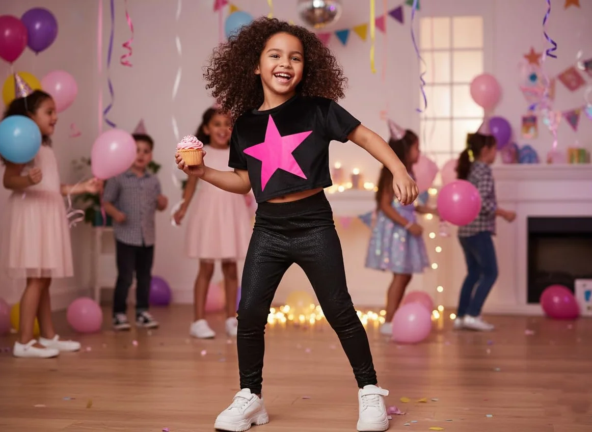 Crop Top pour Filles Haut Court à Manches Courtes Débardeur d'Été Doux Respirant Léger Confortable Top Sports Enfants 3-14 Ans