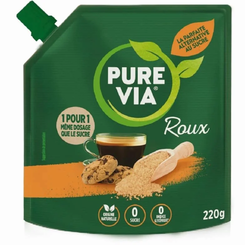 PURE VIA | Doypack Sucre Roux 220G | Lot De (2) | livraison offerte