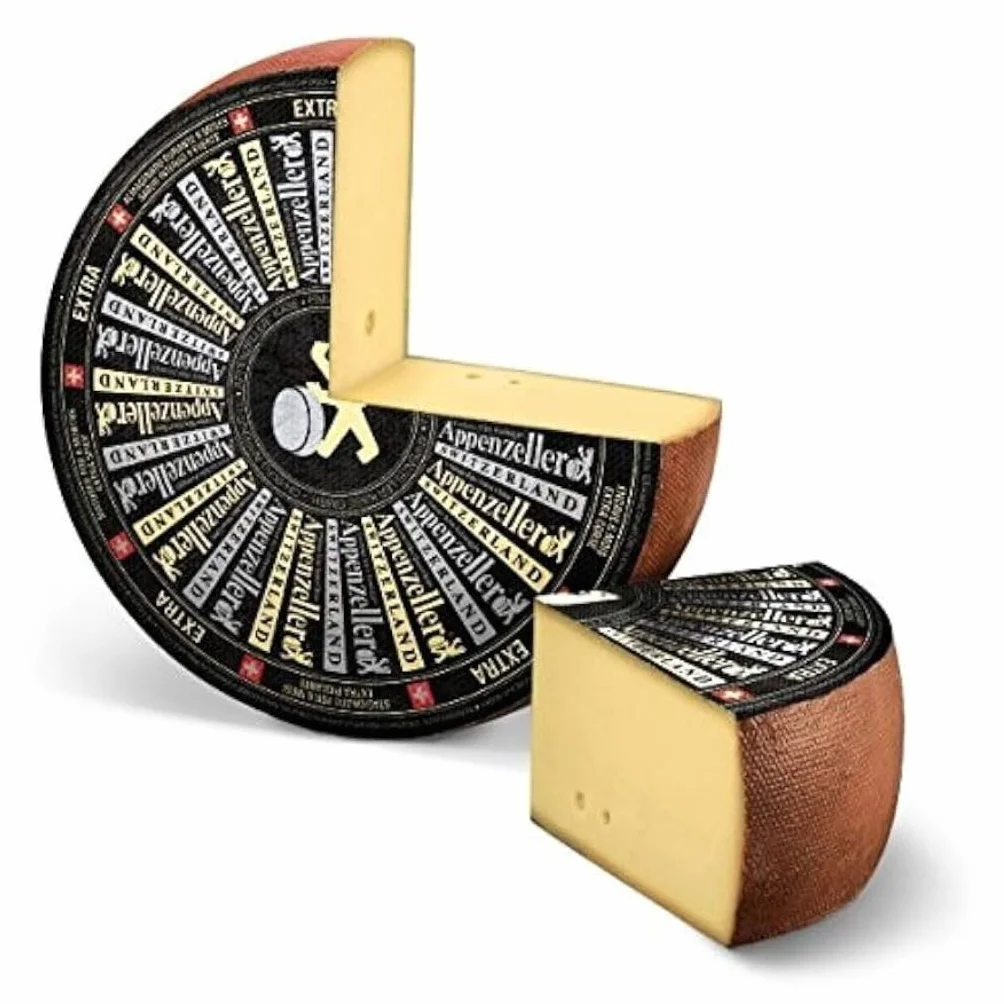 Appenzeller AOP Extra - Fromage Suisse traditionnel - 500gr - Goût corsé et épicé - affinage minimum 6 mois - Pâte pressée - Idéal raclette, fondue, apéritif