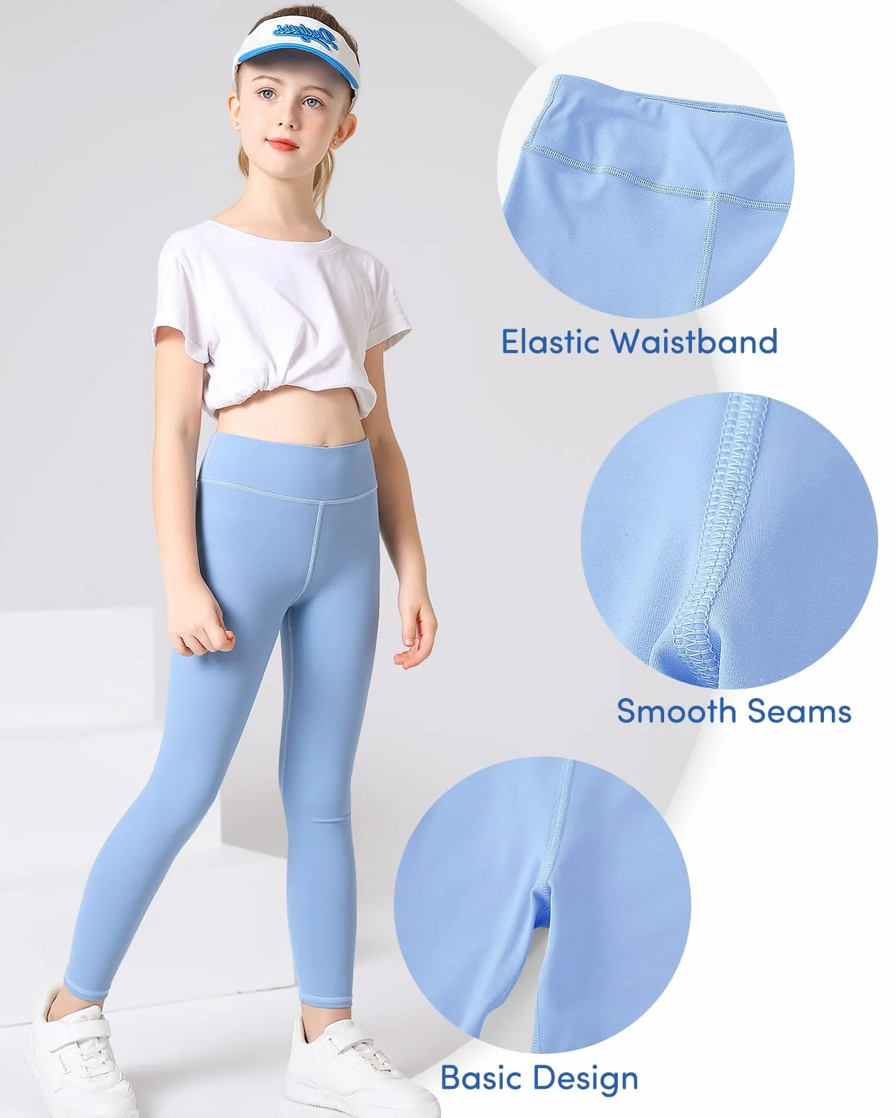 Domee Legging Sport Gymnastique Pantalon Long Fille Lot de 3