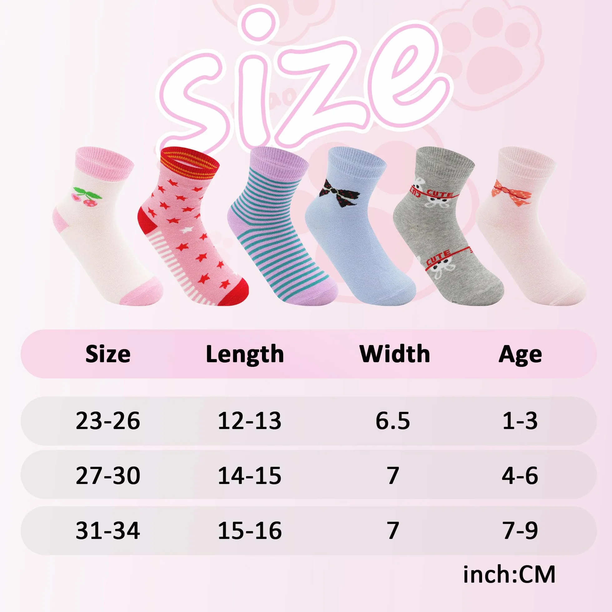 Chaussettes Enfants Filles Garçons en Coton Douces Cheville Coloré Sport