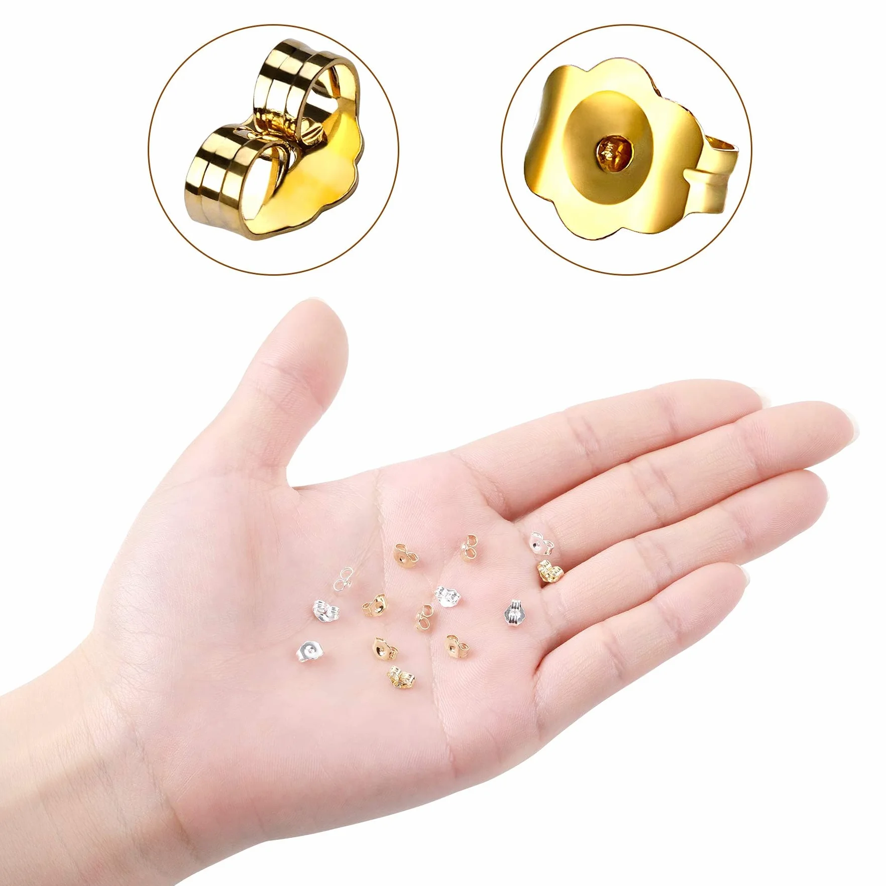 SANNIX 30 pièces fermoirs de boucles d'oreilles de remplacement sécurisés