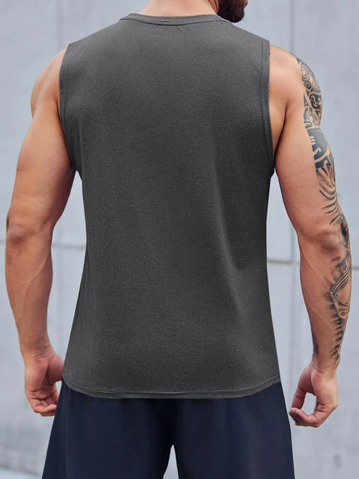 Débardeur sans manches homme T-shirt sport col rond fitness bretelles