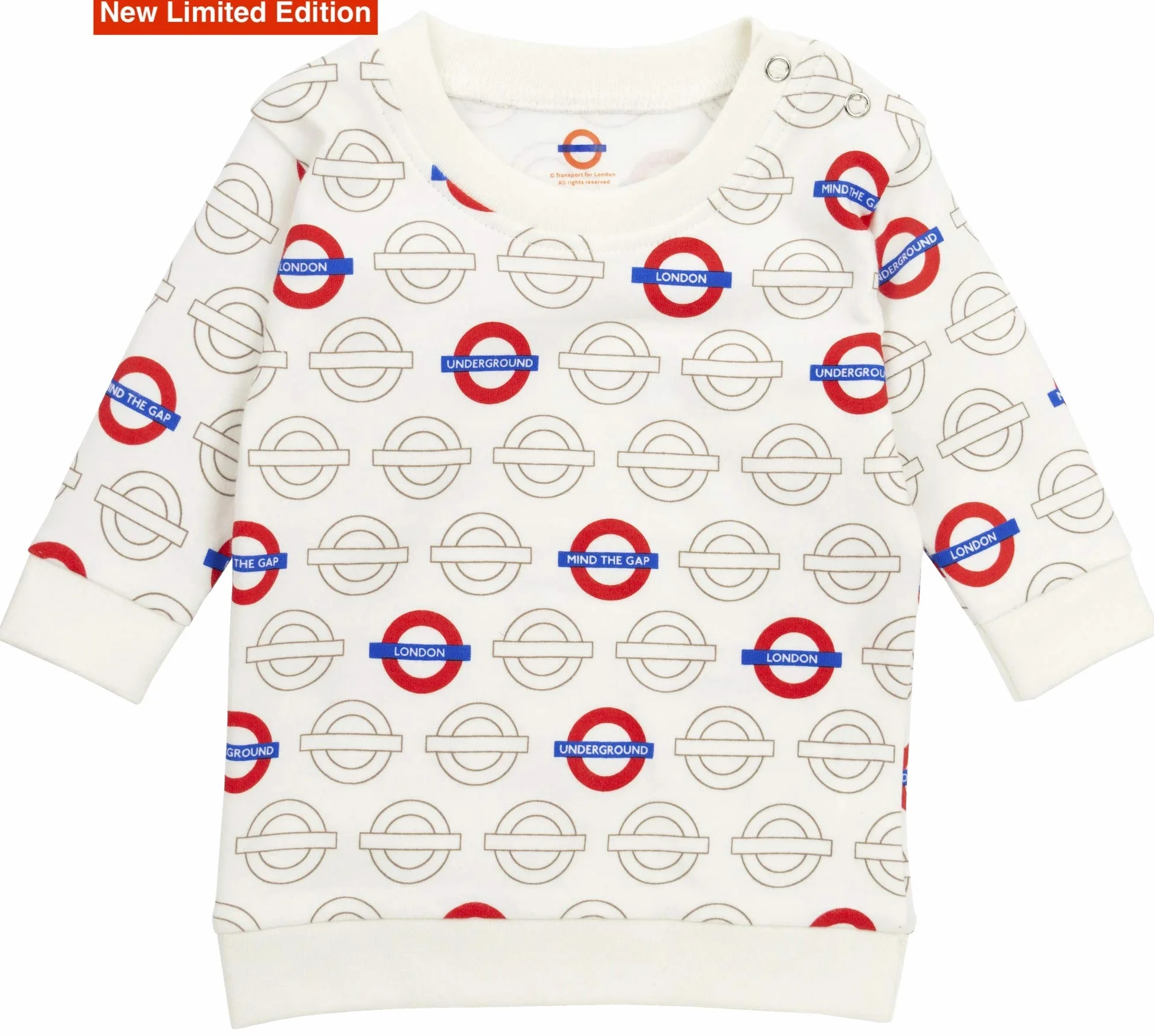 GWCC Licensed London Underground Mind The Gap Roundel Baby Sweatshirt