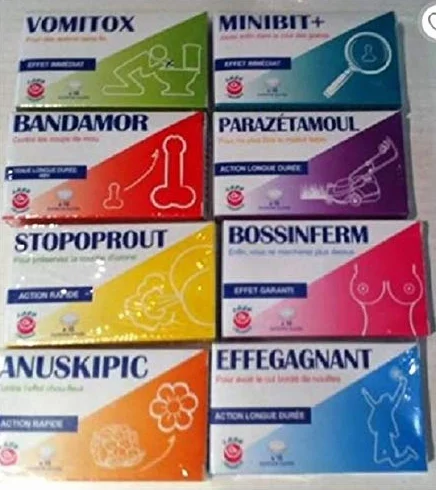 Lot De 8 Boites Bonbons A Sucer Faux Médicaments Humoristique Attention les modeles de la collection peuvent varies selon le stock