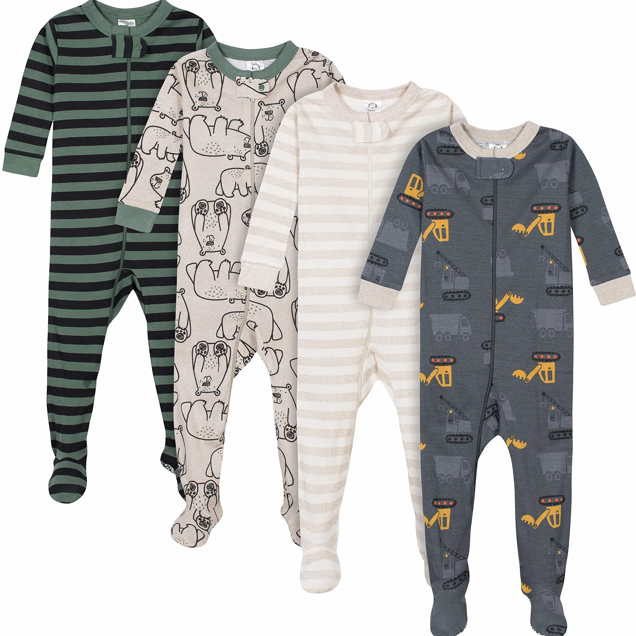 Gerber Baby-Boys 4-Pack Footed Pajamas Pantoufles pour bébés et Bambins