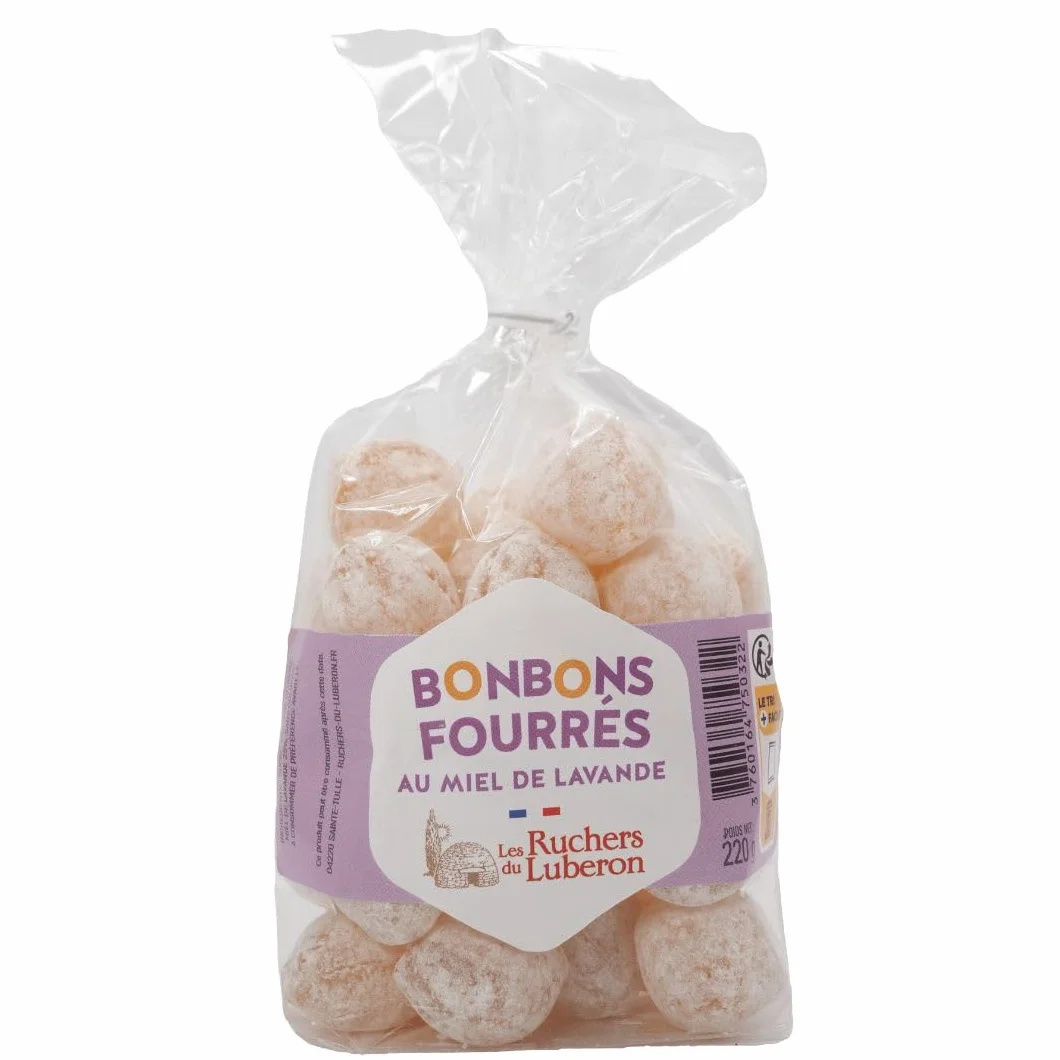 Les Ruchers du Luberon Bonbons Fourrés au Miel de Lavande 220g - Bonbon Miel pour la Gorge