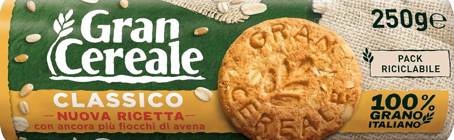 Italian Gourmet Lot 6x Gran Cereale Classico 250g – Biscuits Céréales & Flocons d’Avoine, Goût Authentique, Idéal Petit Déjeuner & Goûter, Format Économique + Italian Gourmet Polpa