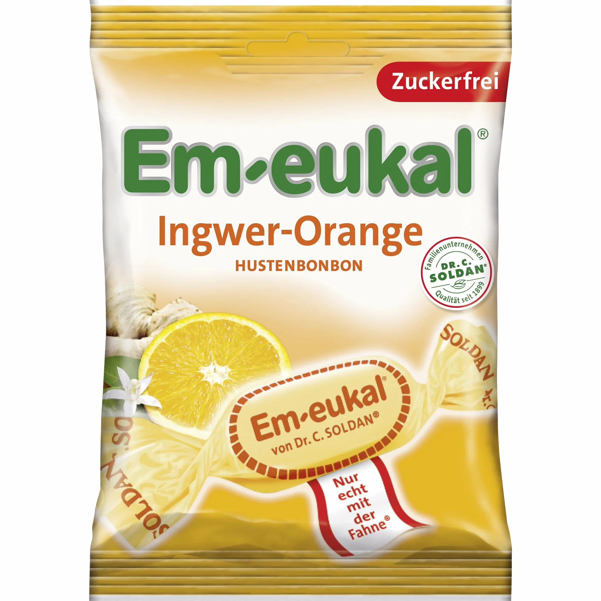 Em-eukal Gingembre-Orange sans sucre 75g, paquet de 5 (5 x 75g)