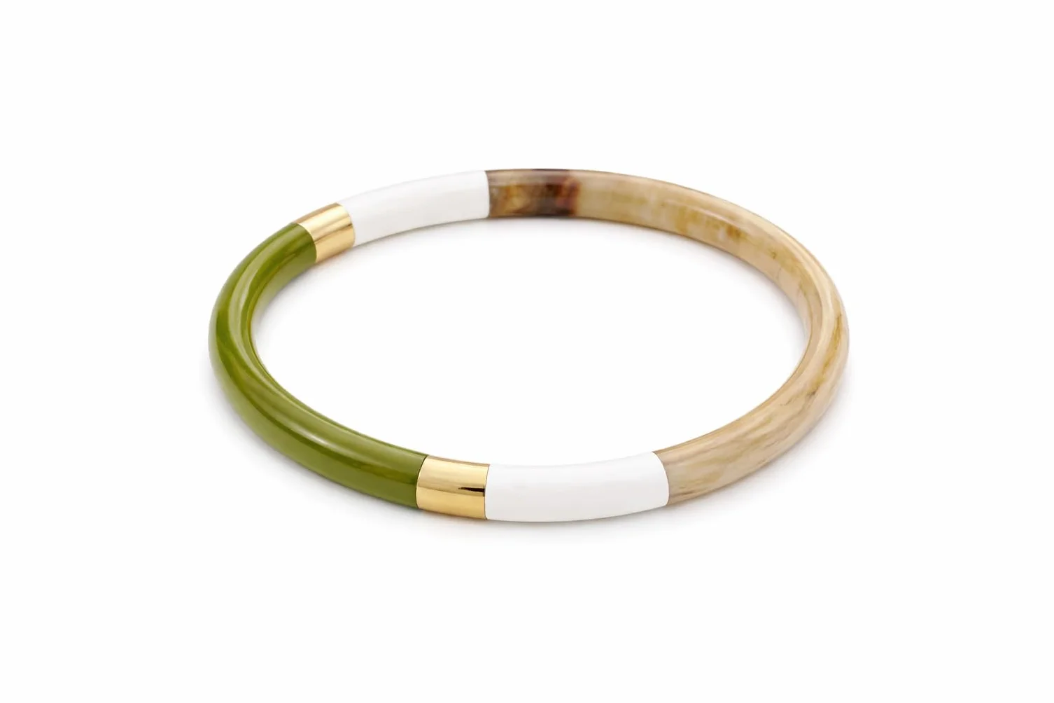 Marycrafts Bracelet Jonc en Corne Naturelle & Laque Bijou Artisanal