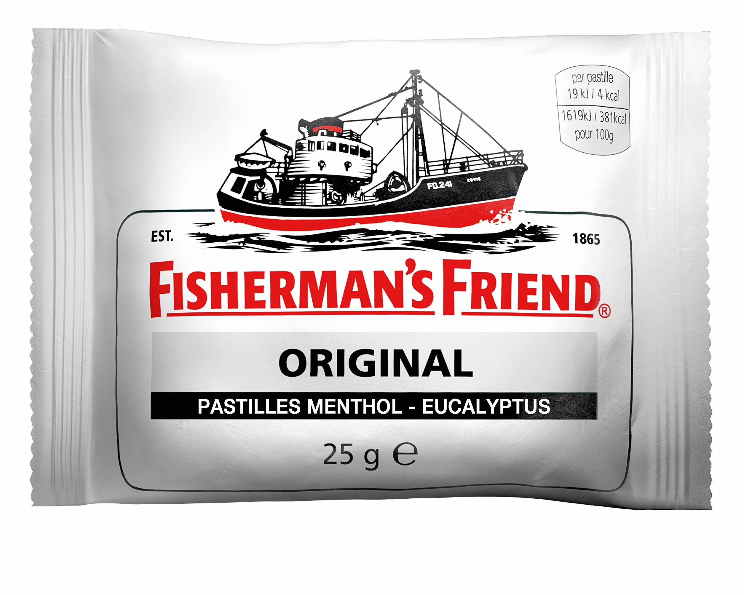Fisherman's Friend Menthol Eucalyptus Original Sachets 25g Boîte de 24