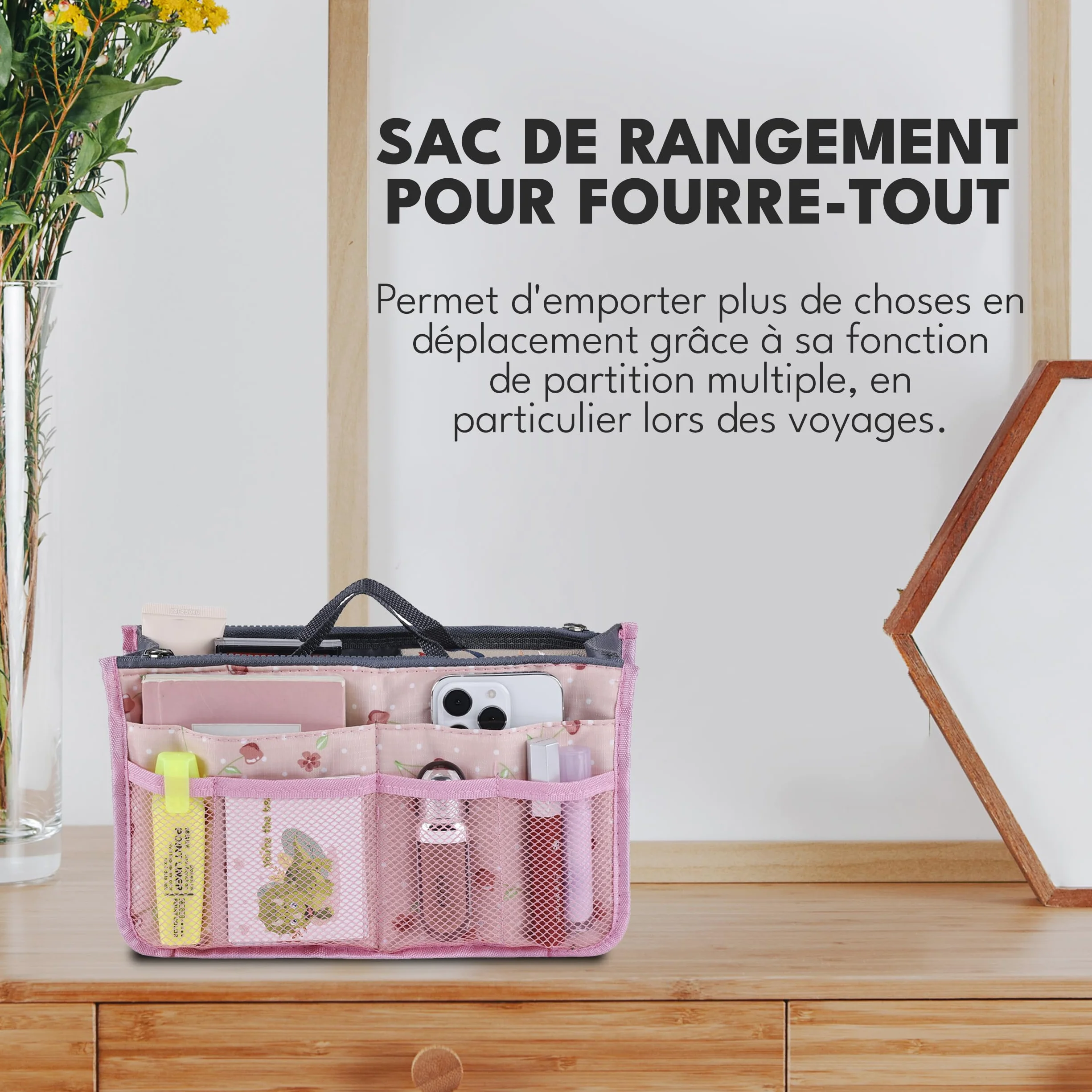 Organisateur De Sac De Voyage à Compartiments Multiples pour Cosmétiques 28,5 x 18,5 x 10cm