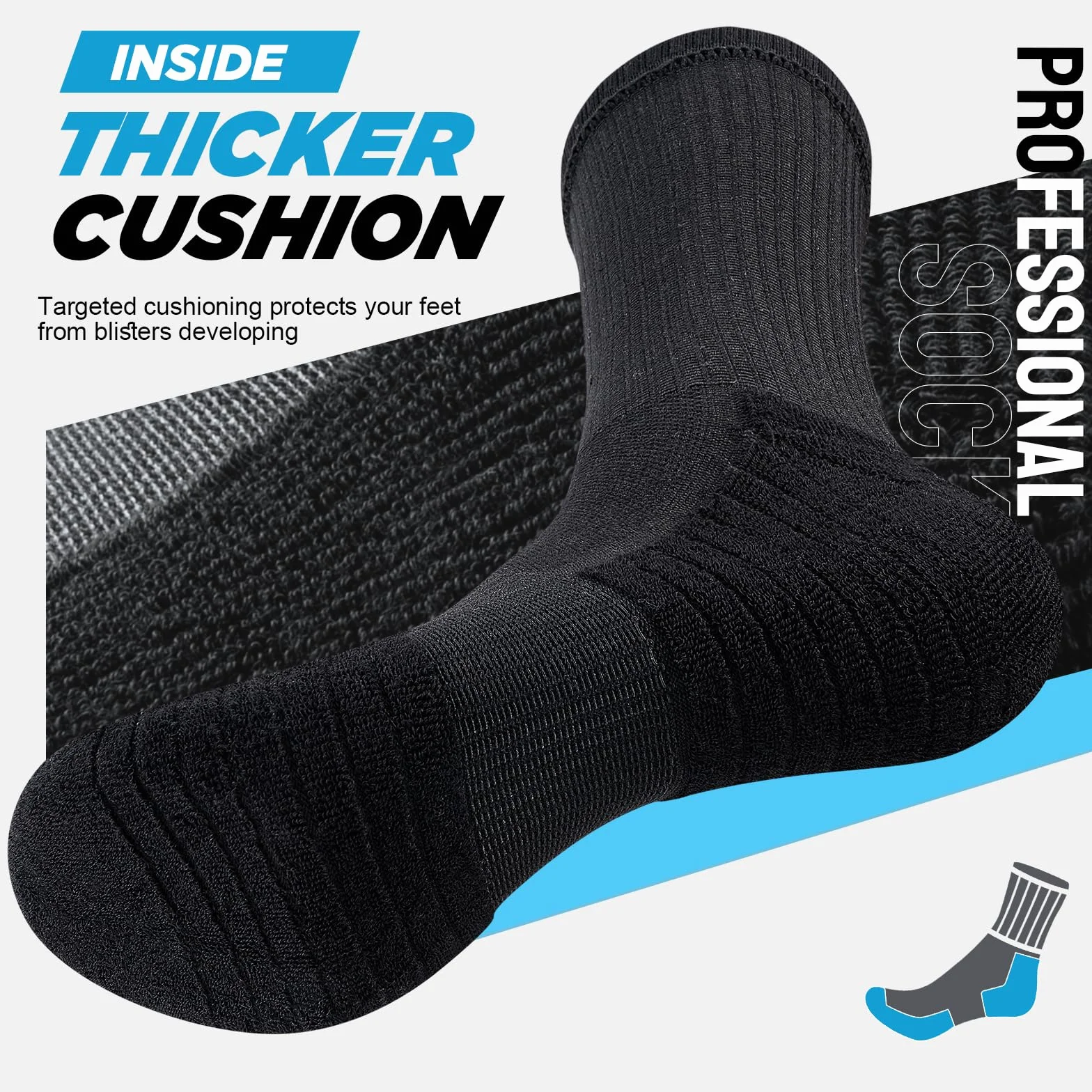 TANSTC Chaussettes Homme 6 Paires Antidérapantes Respirantes Randonnée Hiver 43-46 39-42 35-38 47-50
