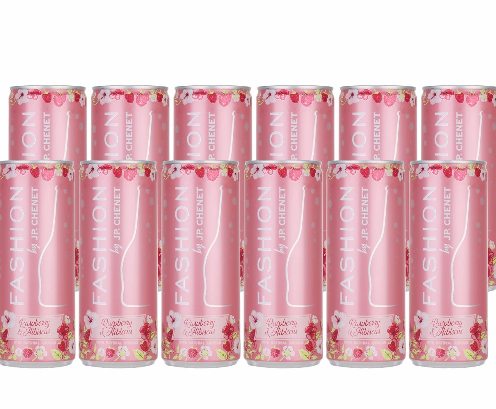 JP Chenet - Fashion Framboise & Hibiscus, vin pétillant aromatisé, cocktail prêt à boire en canette (12 x 25 cl)