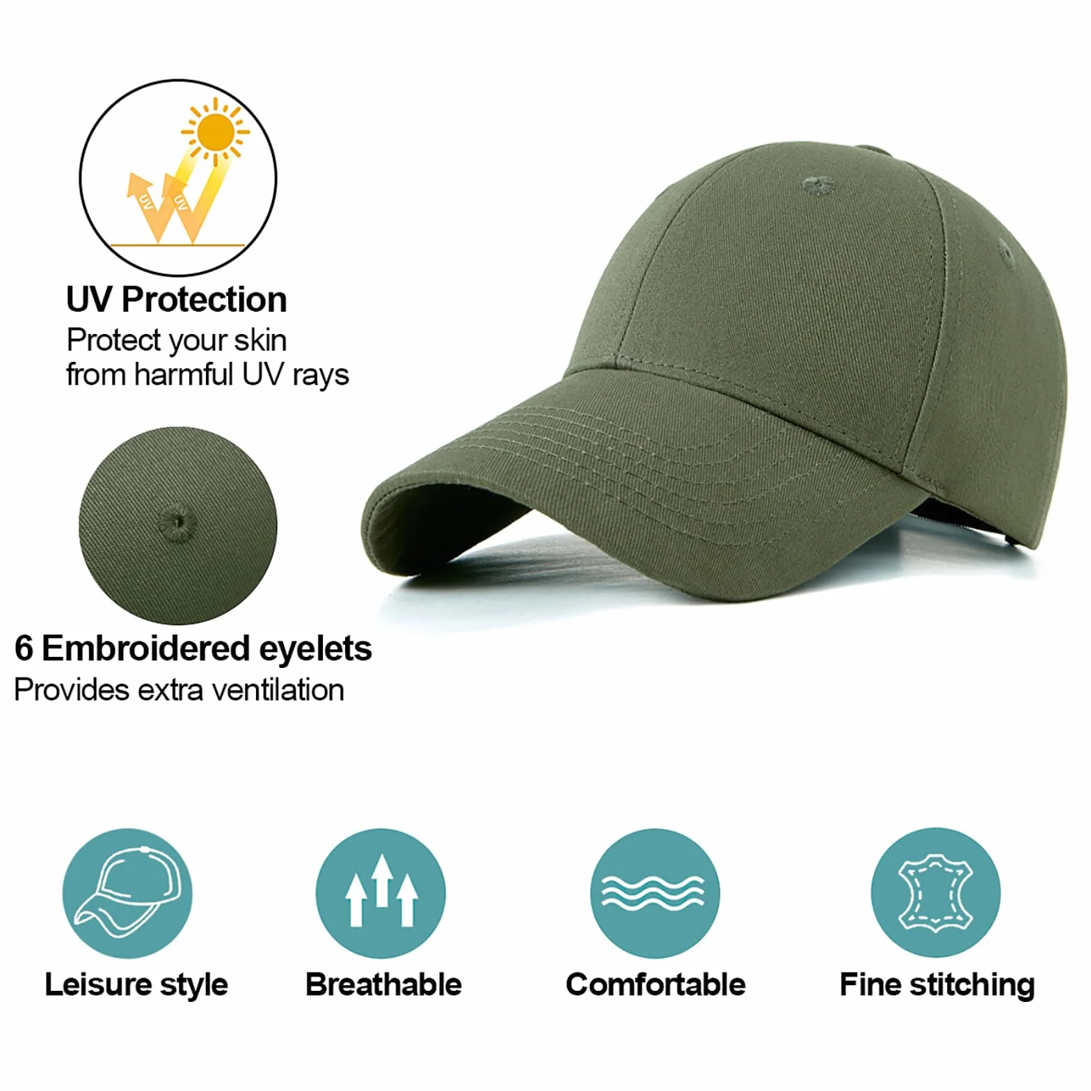 Enwokran Casquette de Baseball Unisexe Coton Réglable Hip Hop Sport Extérieur