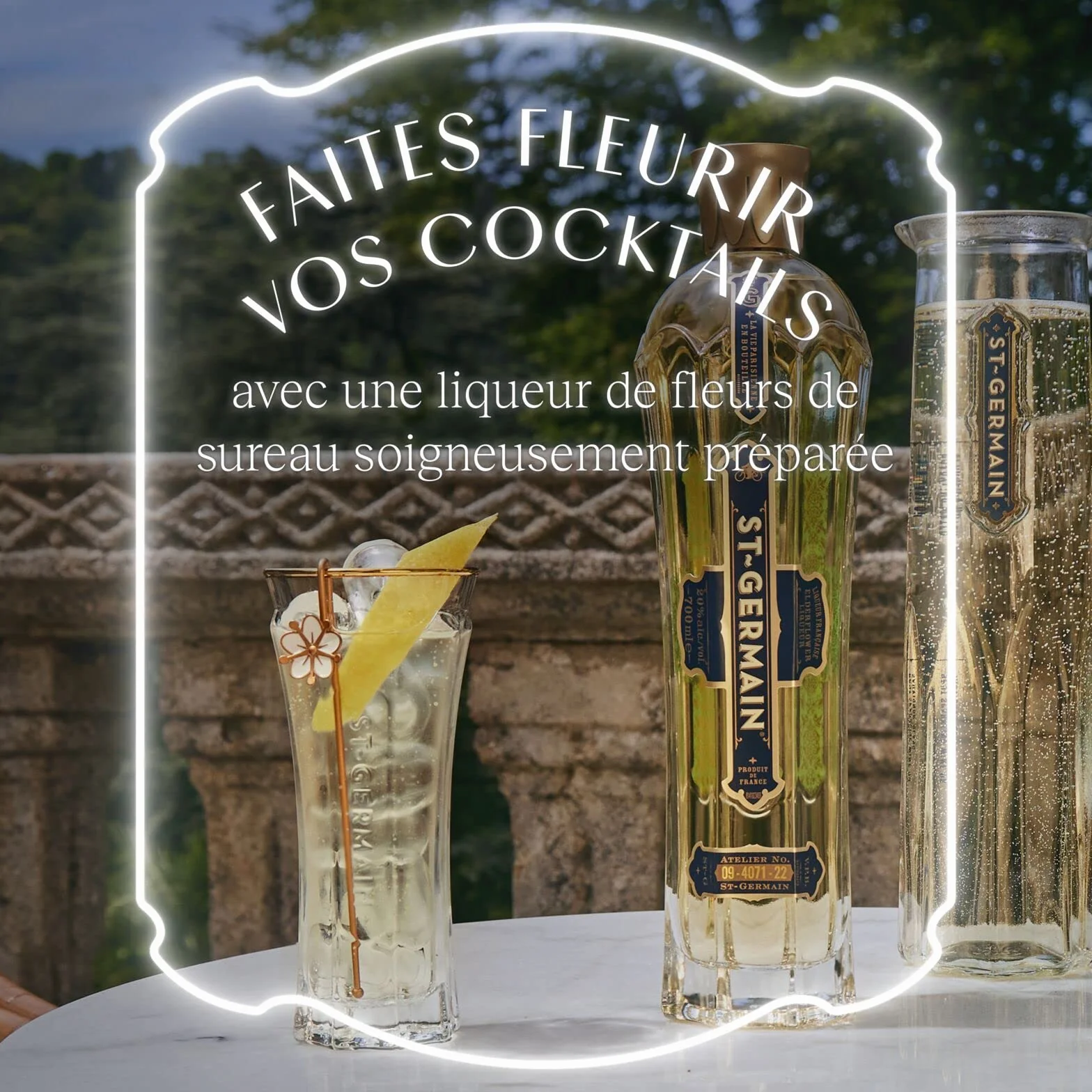 St-Germain Liqueur Française élaborée aux fleurs de sureau, 20 % vol., 70 cl/700 ml, fraîchement cueillies à la main, sans arômes artificiels