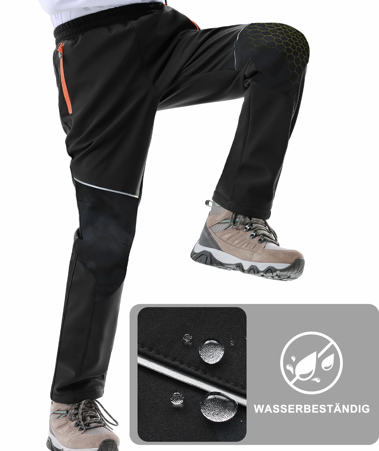 Zoofly Pantalon de Ski Enfant Imperméable Softshell Doublé Polaire Chaude
