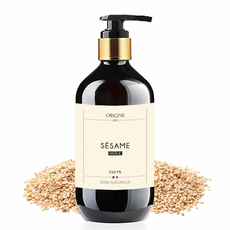 Origine Bio - Huile de Sésame - 100% Pure et Naturelle - Huile Végétale pressée à froid - Peau - Marque Française (250 ml)