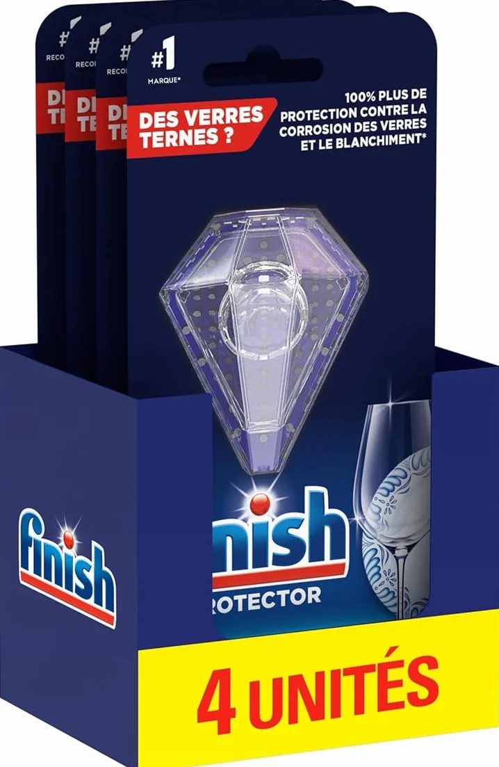 Finish Protector - Protection Des Verres Et De La Vaisselle - Produit Lave Vaisselle - Complement Pastille Lave Vaisselle - Lot de 4