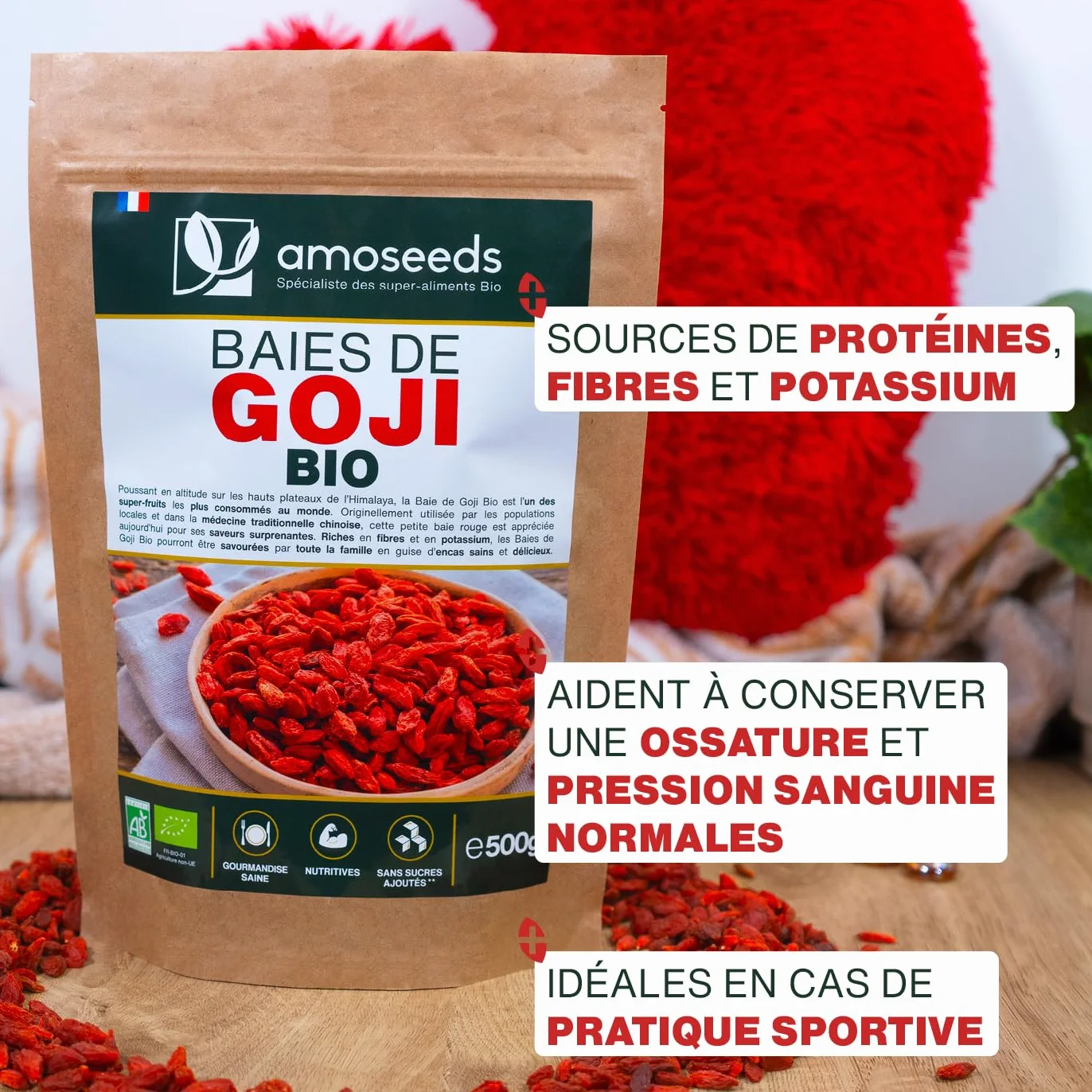 Baies de Goji Bio Supérieures 1KG | Sans soufre et sans Sucres Ajoutés | Himalaya