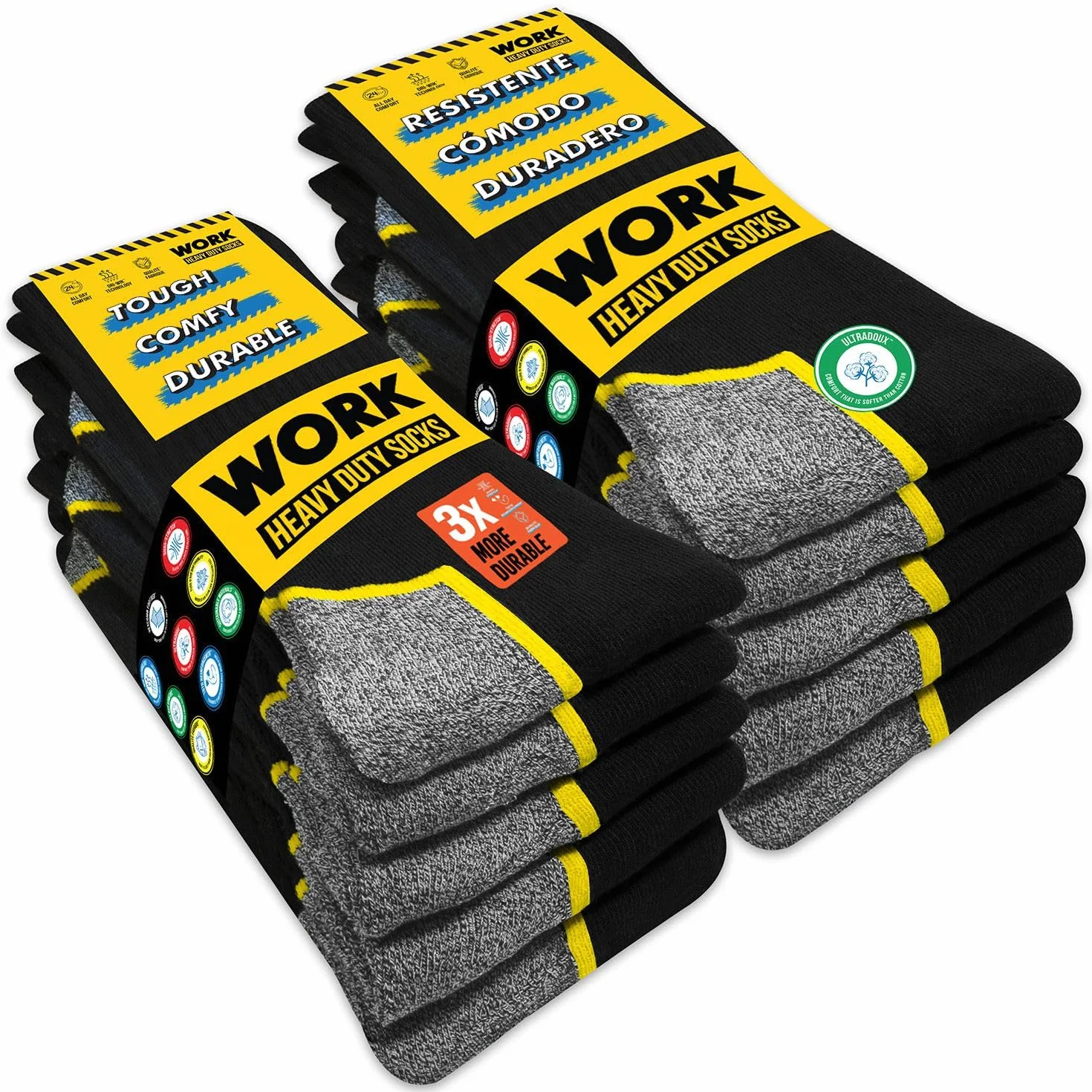 SOXCO chaussettes de travail homme 10 Paires WORK socks lot